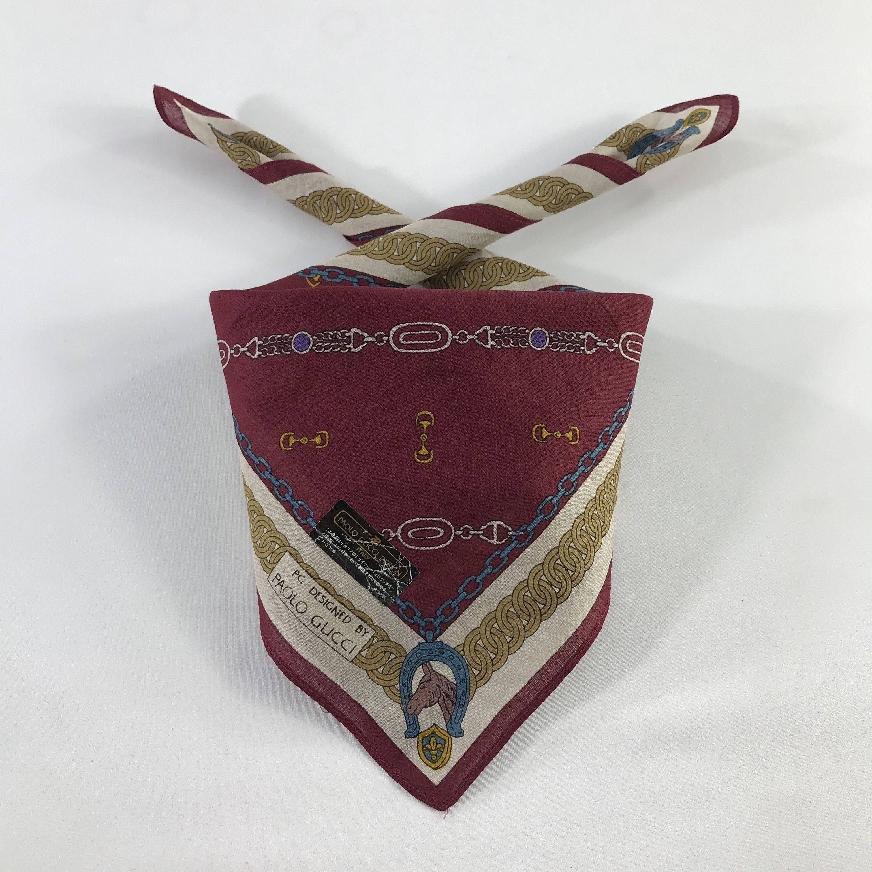 Paolo Gucci × Vintage Paolo Gucci Bandana / Handkerchief / Neckerchief - S866 Size ONE SIZE - 3 Thumbnail