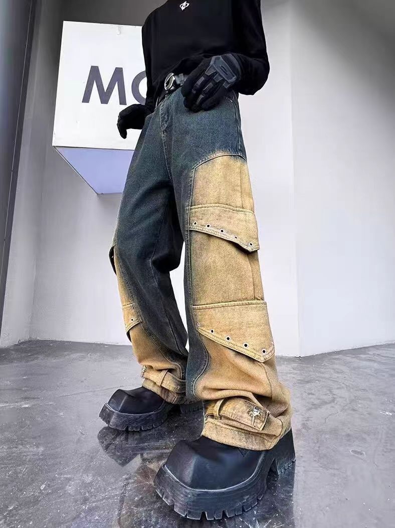 Japanese Brand × Jean Vintage Deconstructed Spliced Loose Fit Work Jeans Size US 30 / EU 46 - 3 Thumbnail