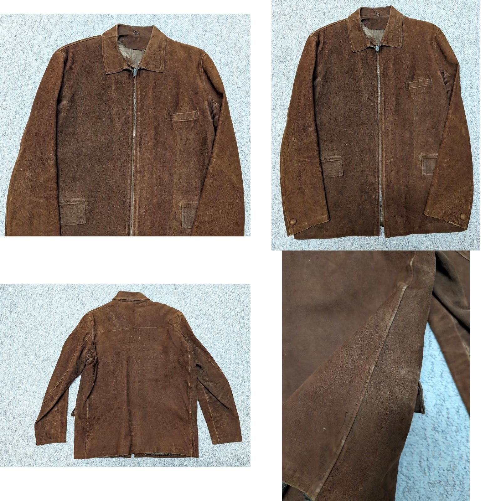 Vintage VINTAGE leather jacket SUEDE motorcycle Jacket Mens 38 brown Western 1940s Size US S / EU 44-46 / 1 - 8 Thumbnail