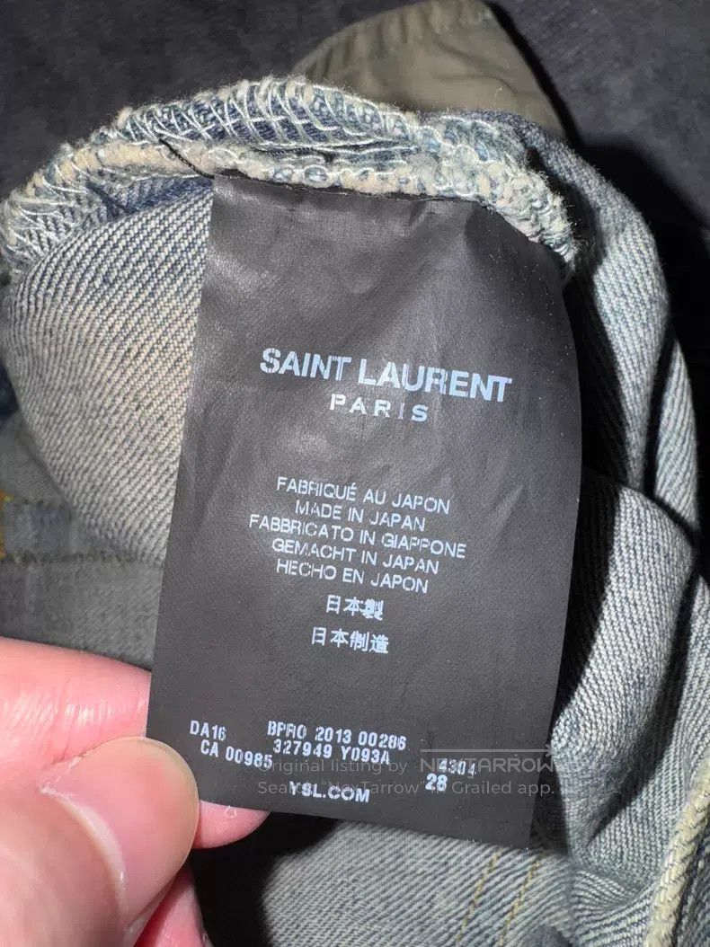 Saint Laurent Paris Saint Laurent Paris Ice Blue Claw Pattern Destroyed Denim Size US 28 / EU 44 - 7 Thumbnail