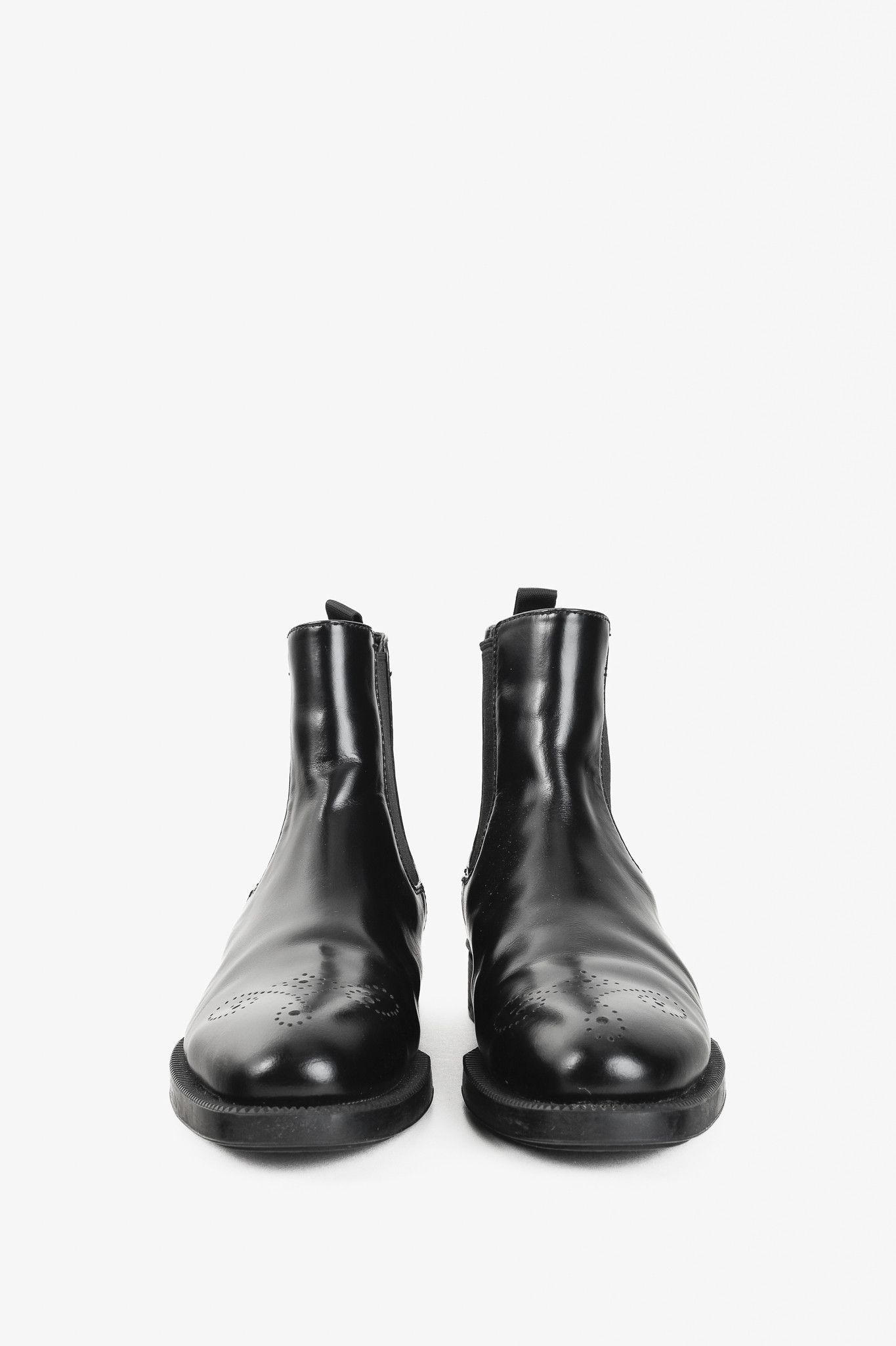 Prada Prada Black Brogue Chelsea Boots Size US 5.5 / IT 35.5 - 2 Thumbnail