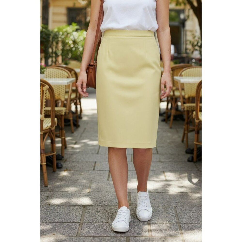 Givenchy Givenchy Zip Skirt L US10 FR42 – Pastel Yellow, Slim Fit, P Size 32" / US 10 / IT 46 - 1 Thumbnail