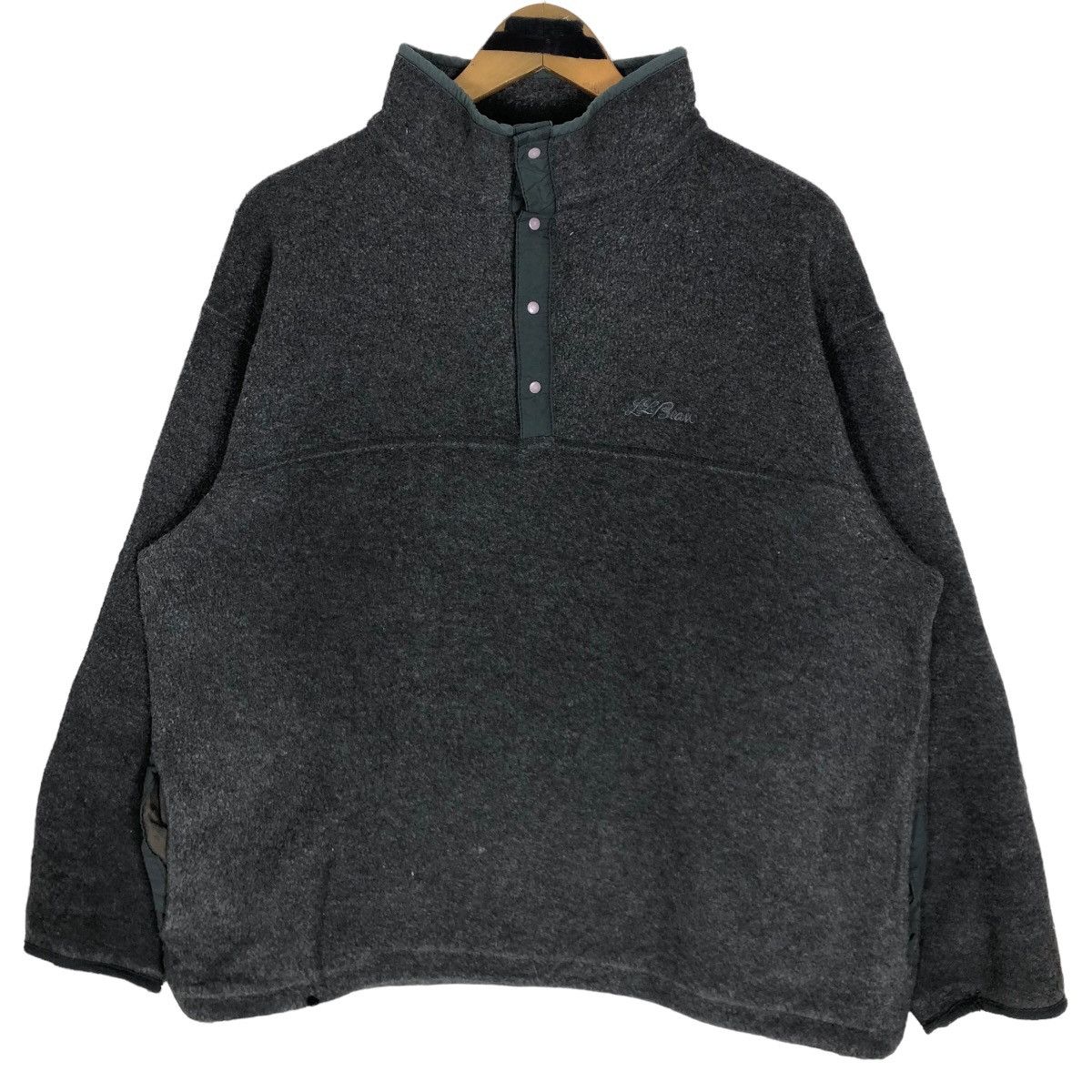 Vintage L.L. Bean Mock Neck Fleece Sweater Small Logo
