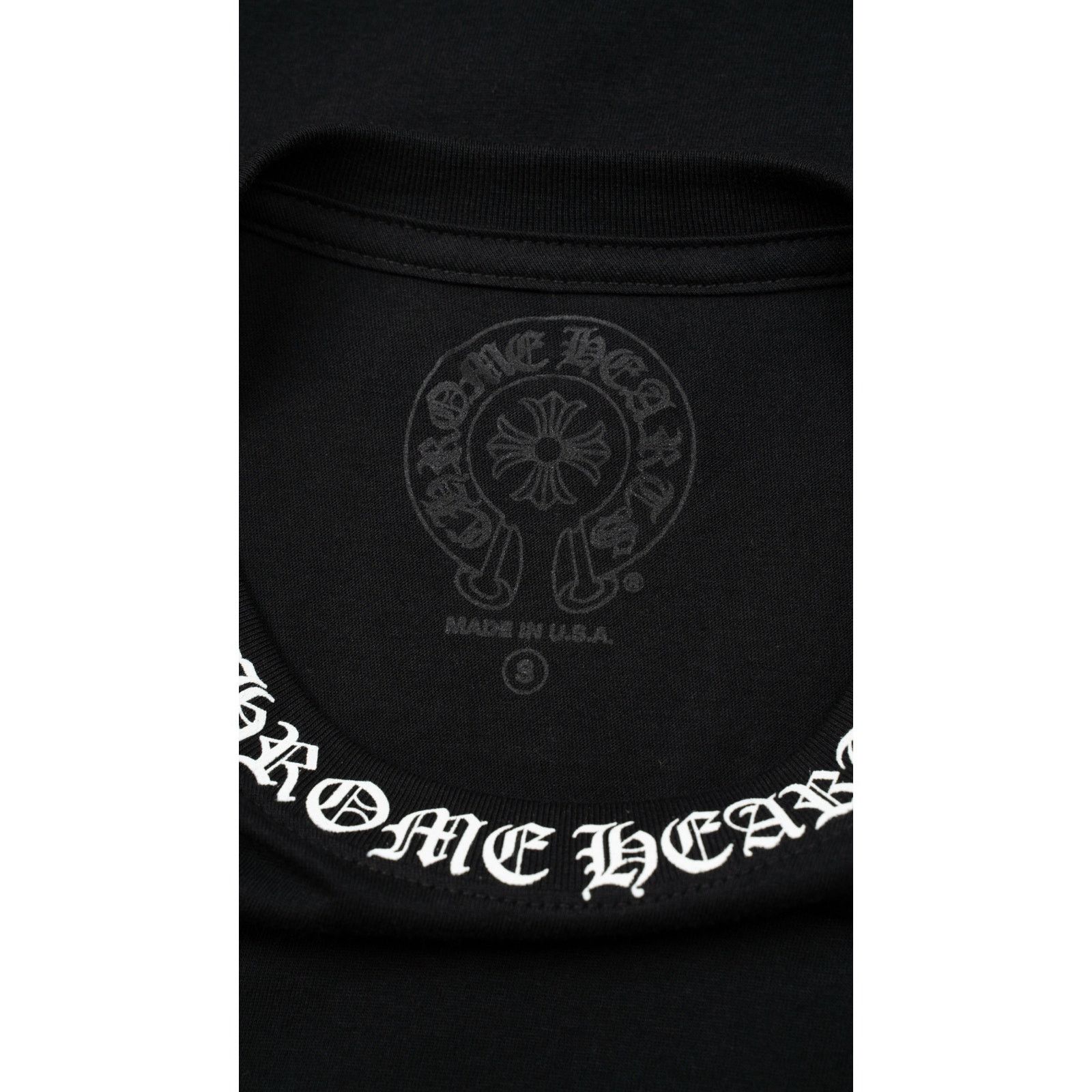 Chrome Hearts White Neck Logo T-Shirt 'Black' Size US S / EU 44-46 / 1 - 5 Thumbnail