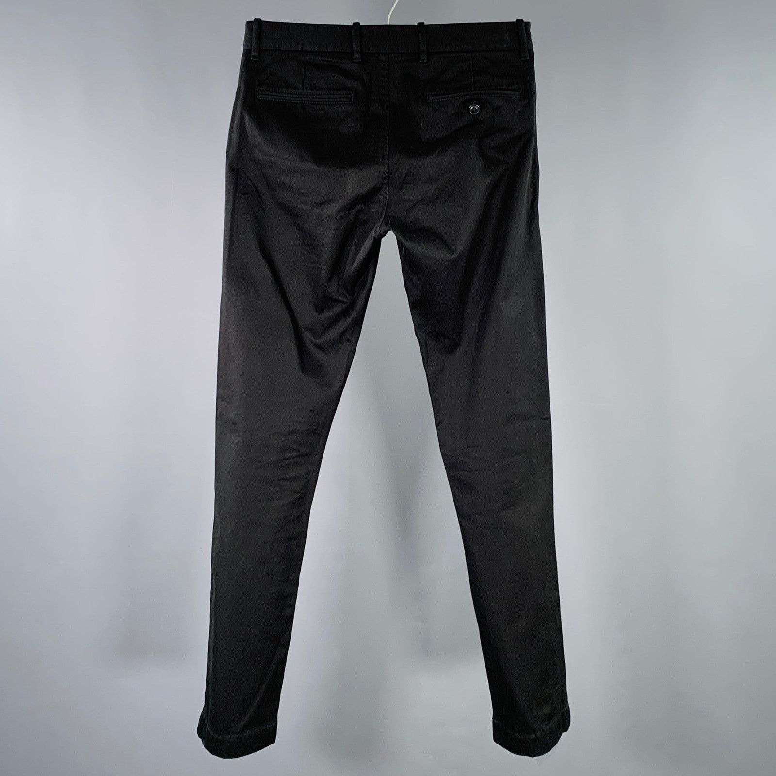 J.Crew J.CREW Size 28 Black Cotton Blend Flat Front Casual Pants Size US 28 / EU 44 - 2 Thumbnail