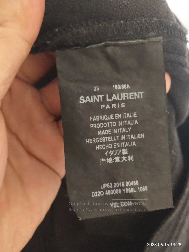 Saint Laurent Paris SLP 2016 Black Distressed Denim Jeans. Size US 33 - 8 Thumbnail