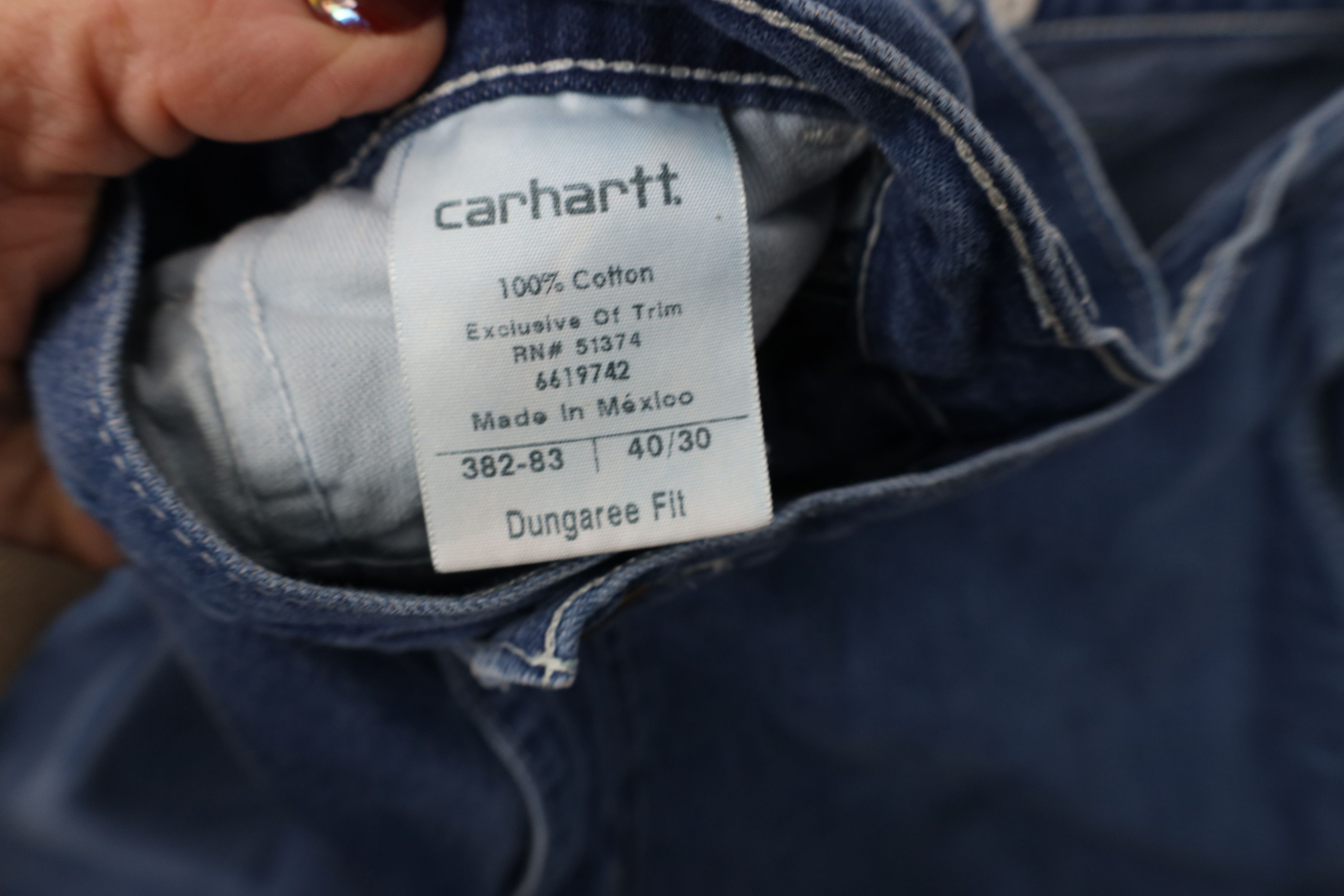 Carhartt Vintage Y2K Carhartt Wide Leg Dungaree Denim Jeans Blue Size US 40 / EU 56 - 11 Thumbnail