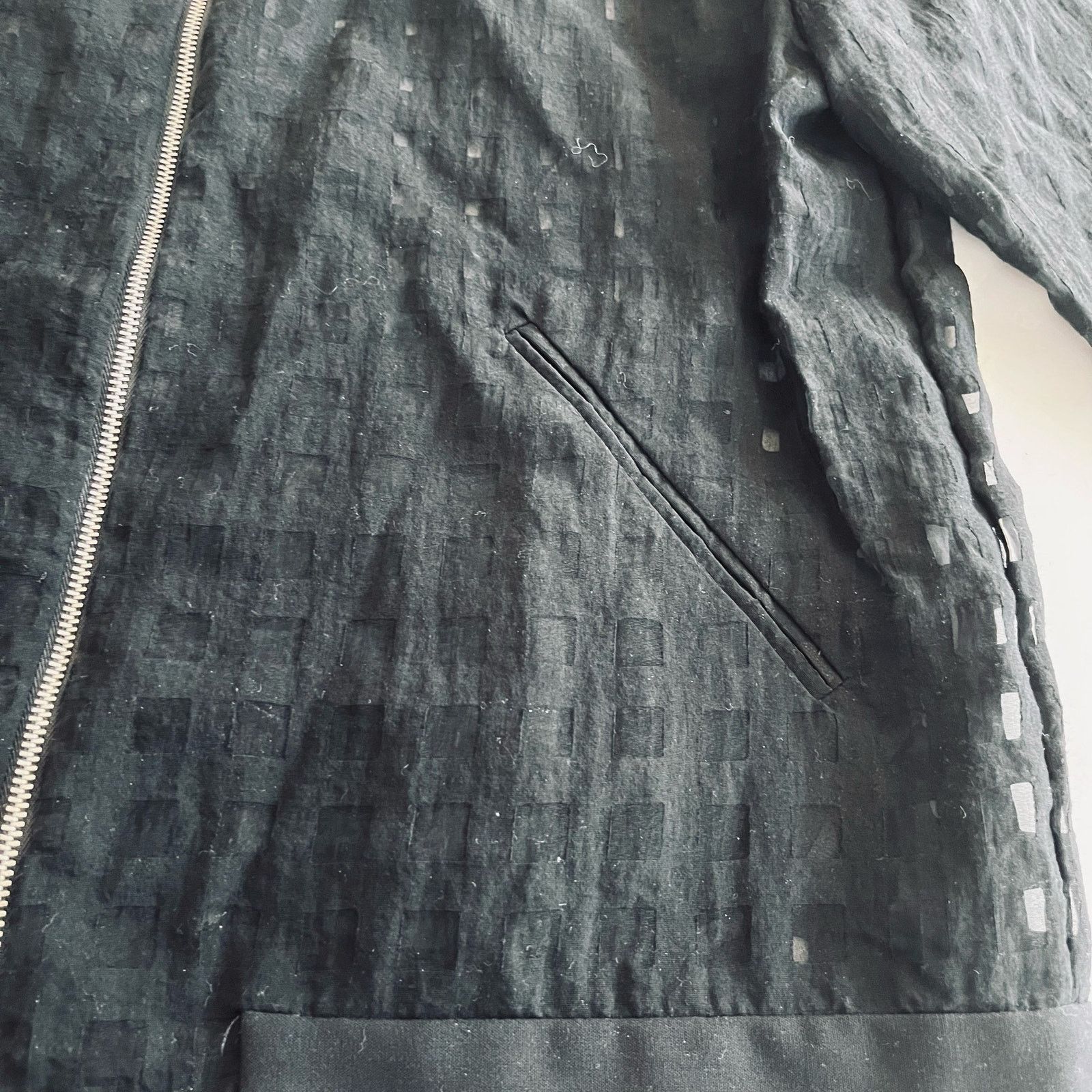 Zara Zara Black Window Pane Bomber Semi Sheer Jacket size M Size M / US 6-8 / IT 42-44 - 7 Thumbnail