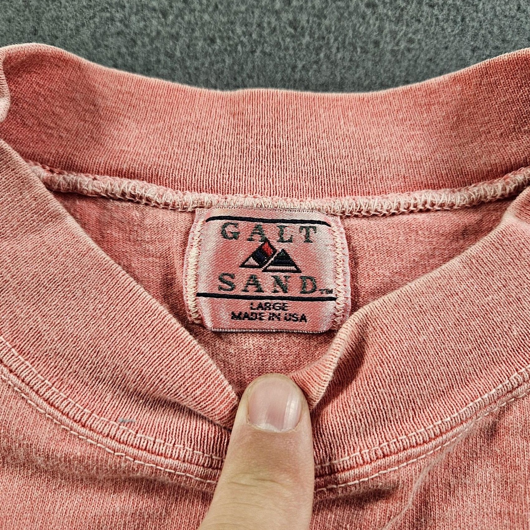 Pinko VINTAGE Galt Sand Shirt Mens L Pink T-Shirt Athletic Dept USA Made 90s Crew Neck Short Sleeve Graphic Print Cotton Size US L / EU 52-54 / 3 - 3 Thumbnail