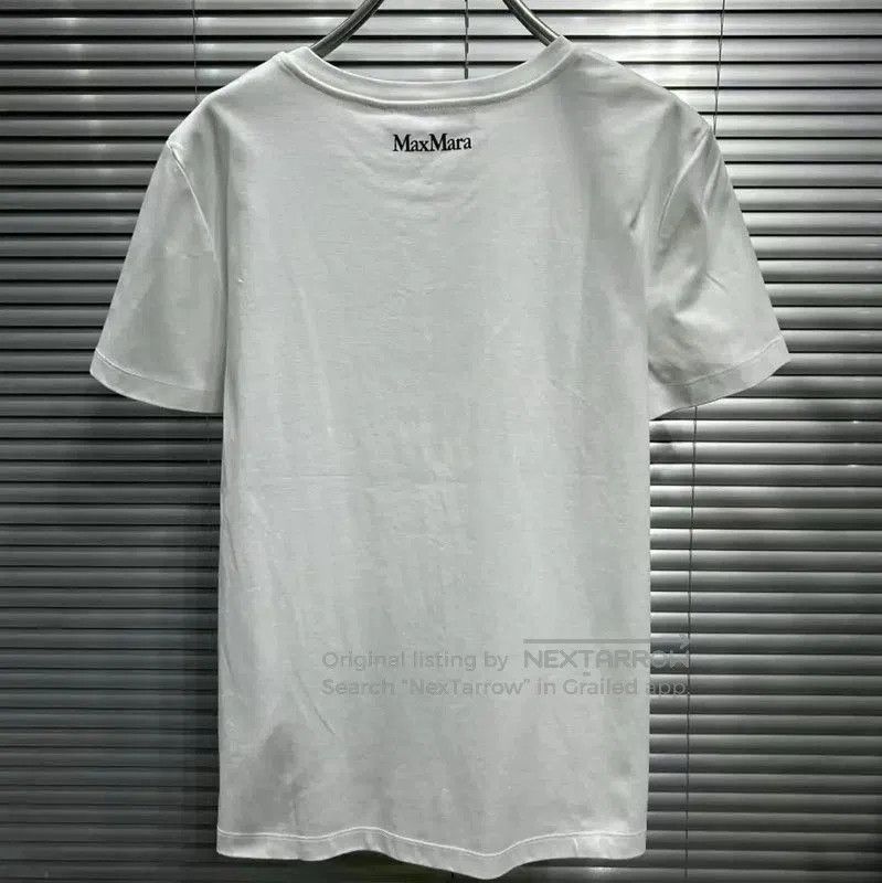 Max Mara MaxMara Summer White Cotton T-Shirt . Size M / US 6-8 / IT 42-44 - 2 Thumbnail