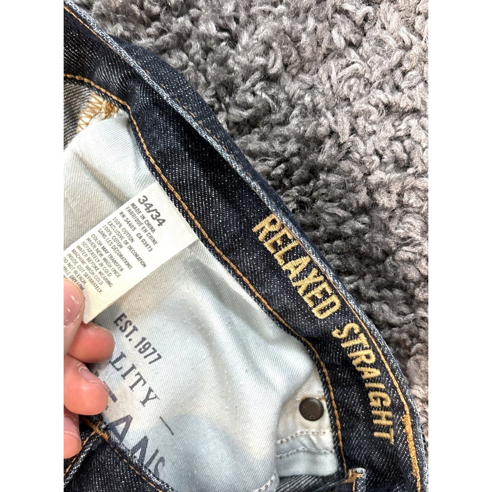 American Eagle Outfitters VINTAGE American Eagle Jeans Men 34x33 Denim Jeans Wide-Leg Distressed 90s Baggy Dark Wash Light Distressing Size US 34 / EU 50 - 5 Thumbnail