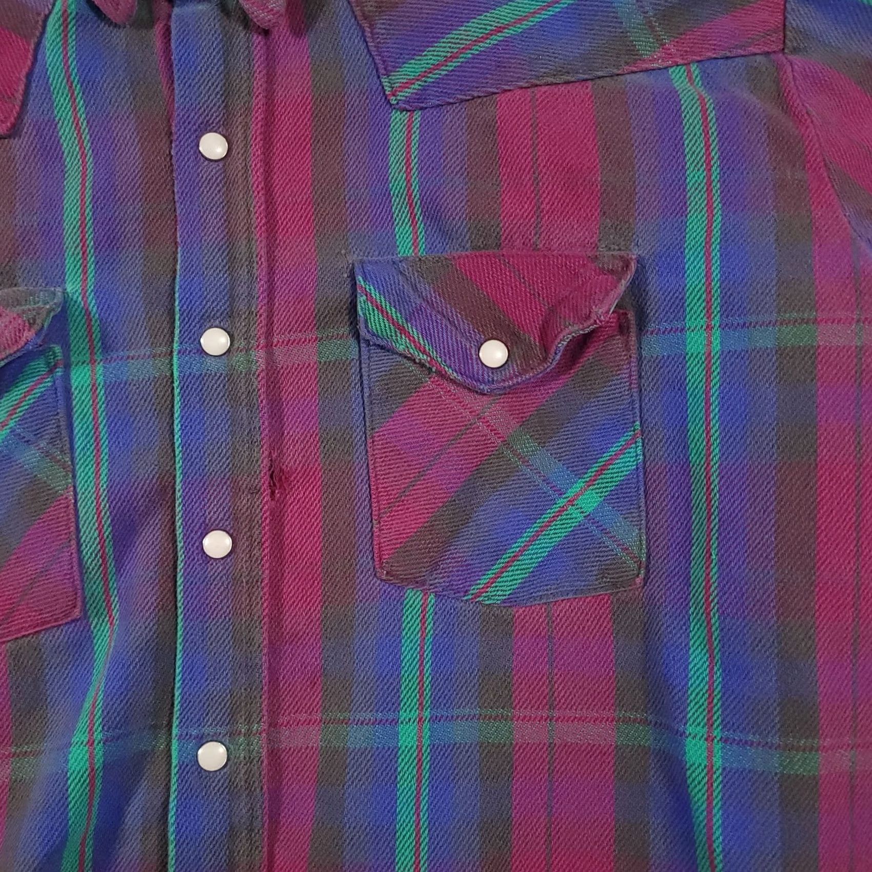 BB Dakota VINTAGE Dakota Heavyweight Pearl Snap Flannel Shirt Mens 2XL Tall Lumberjack USA Shirt Size US XXL / EU 58 / 5 - 4 Thumbnail