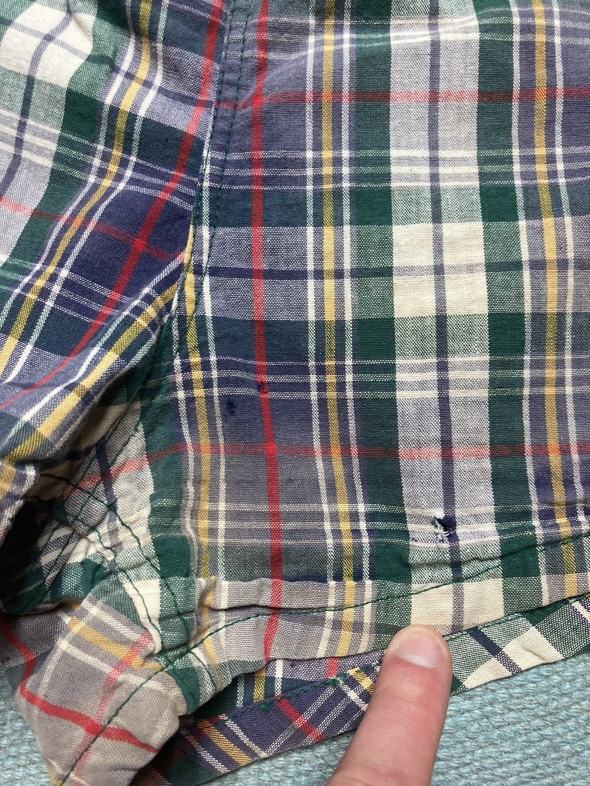 Vintage Vtg 1950s swim trunks shorts cotton plaid beach large Size US 28 / EU 44 - 3 Thumbnail