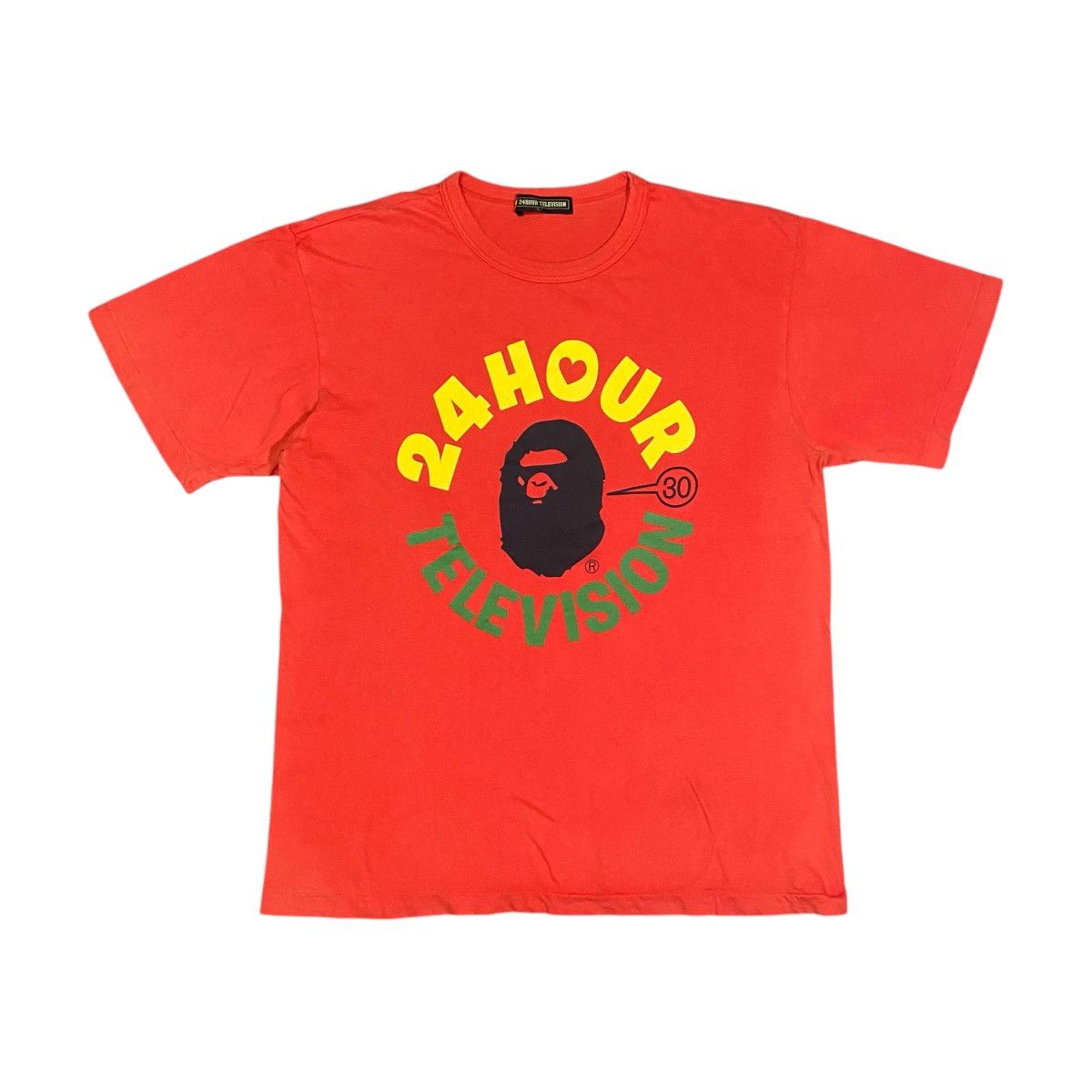 Bape × Nigo 2008 BAPE 24 HOUR TELEVISION T SHIRT NIGO COLLAB PROMO Size US L / EU 52-54 / 3 - 1 Thumbnail