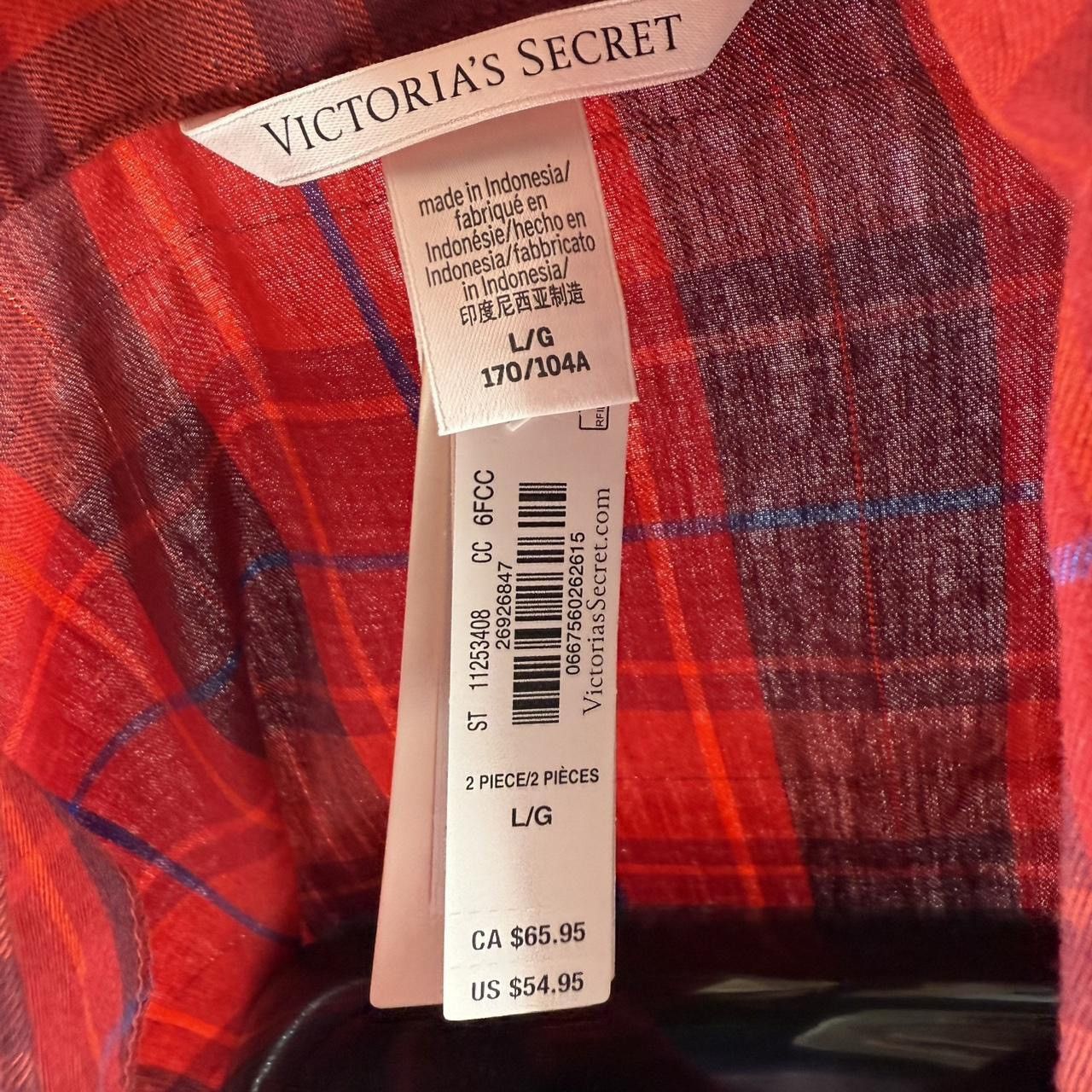 Victoria's Secret Victoria's Secret Red Plaid Button Up Sleep Top Size Large Size L / US 10 / IT 46 - 5 Thumbnail
