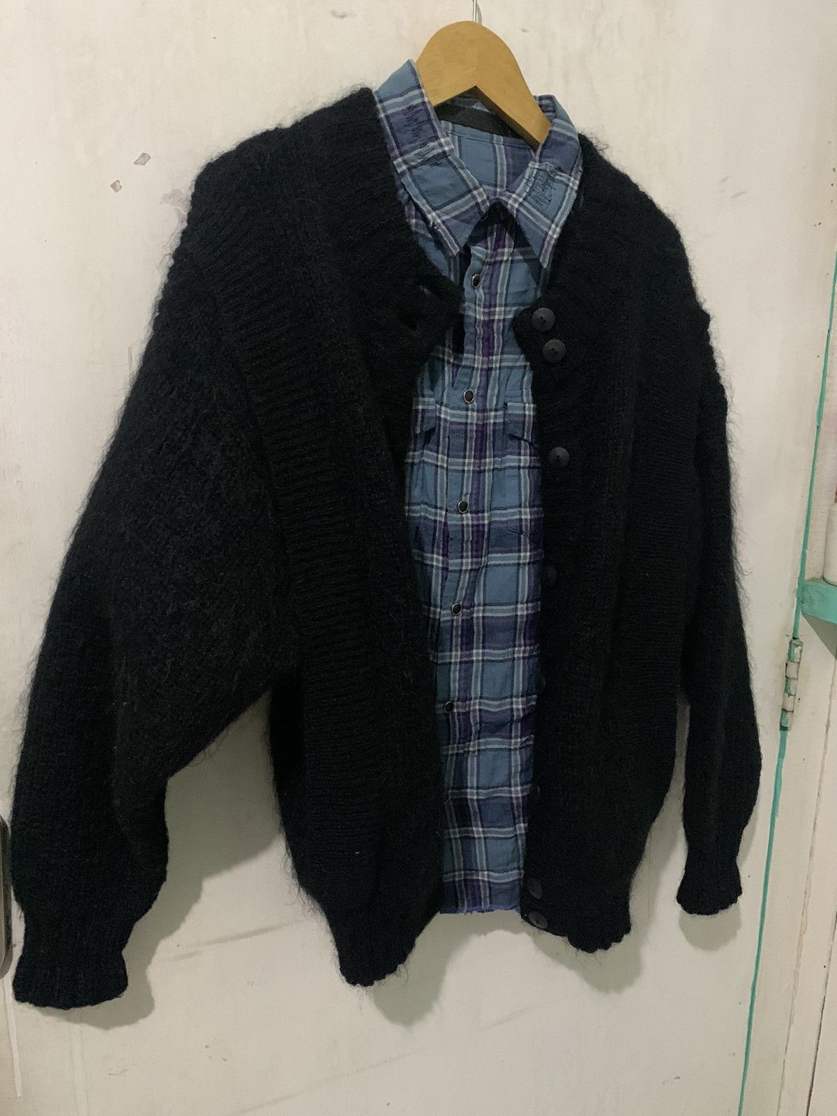 If Six Was Nine × KMRii × Le Grande Bleu (L.G.B.) GEORGES MEMMI Cardigan Mohair Kurt Cobain styel Size US M / EU 48-50 / 2 - 2 Thumbnail