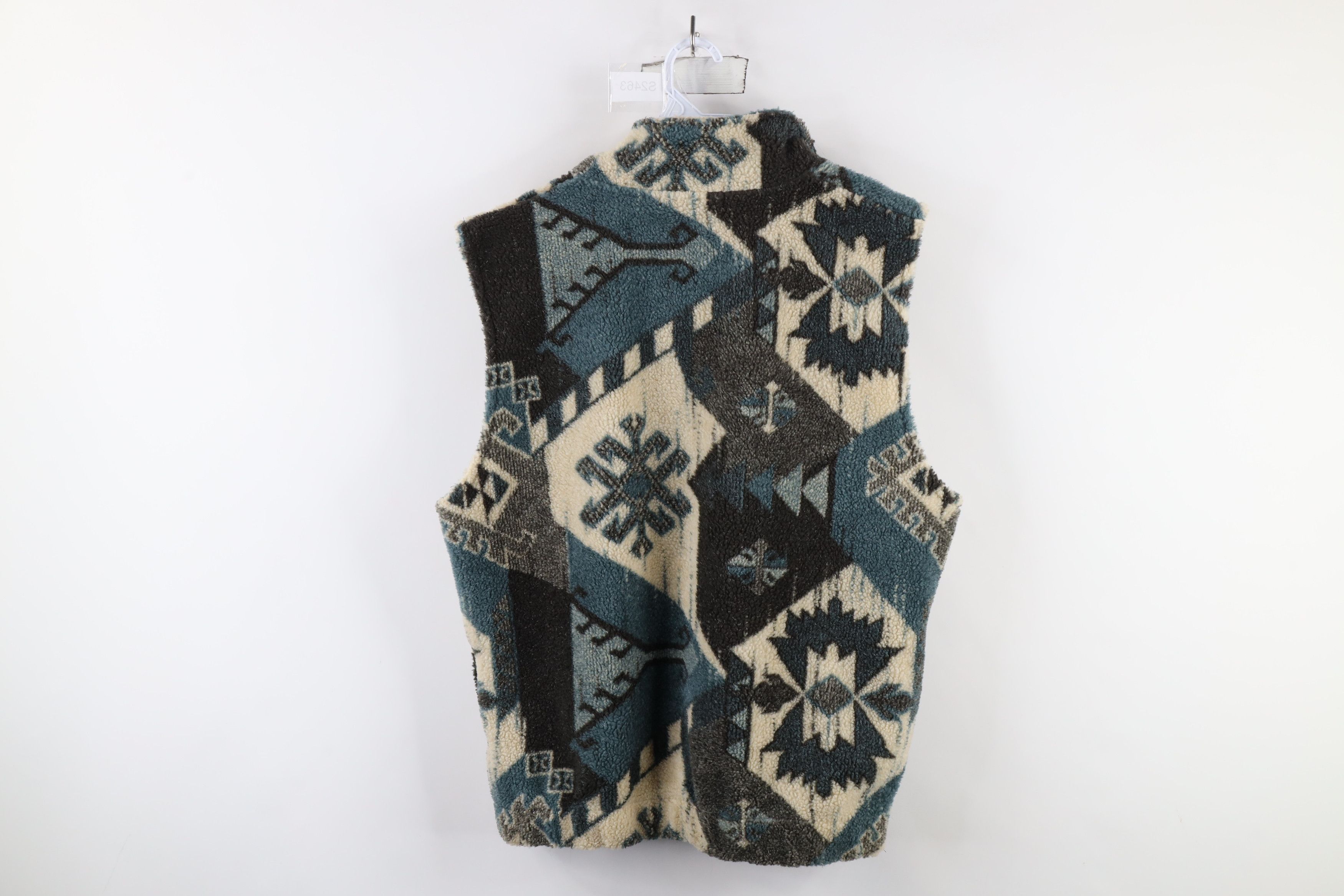 Vintage Vintage 90s Streetwear Abstract Deep Pile Fleece Vest Jacket Size L / US 10 / IT 46 - 9 Thumbnail