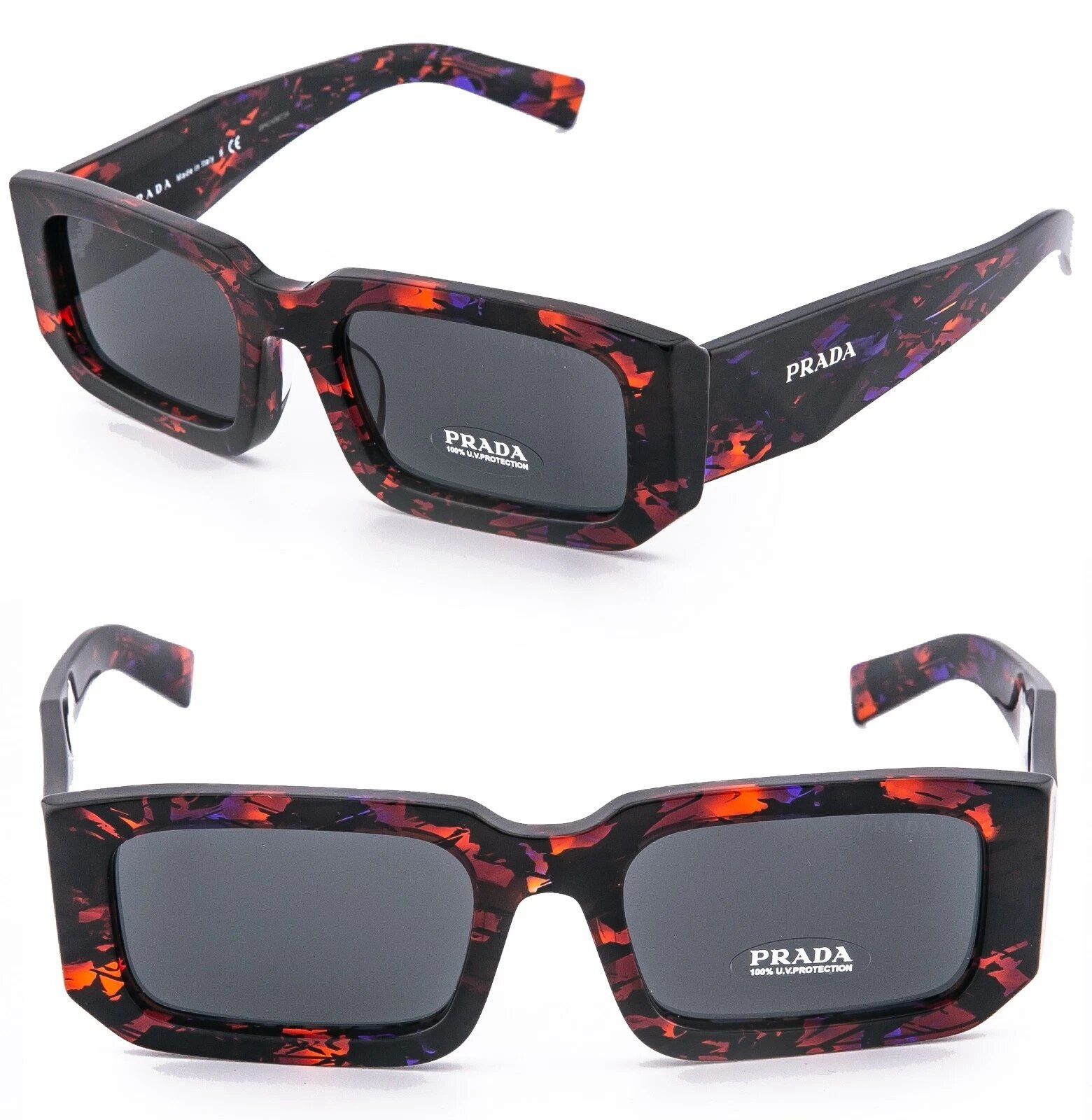 Prada PRADA 06Y SYMBOLE Purple Red Floral PR06YS Sunglasses 06YS Size ONE SIZE - 1 Thumbnail