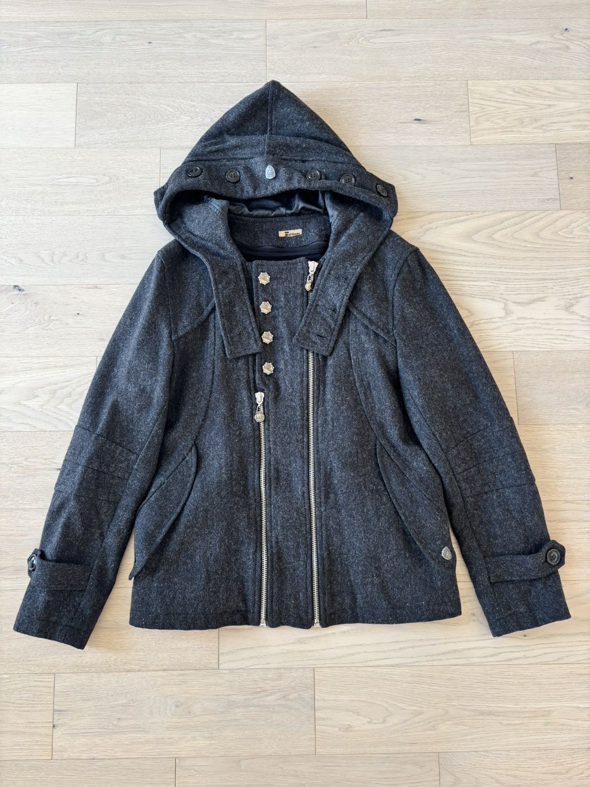 John Galliano John Galliano Women’s Double Zip Wool Hooded Jacket Size L / US 10 / IT 46 - 1 Thumbnail