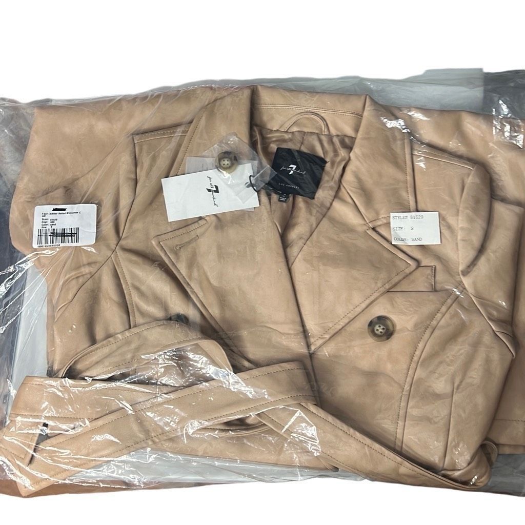 7 For All Mankind 7 For All Mankind Vegan Faux Leather Trench Belted Coat NWT Size S / US 4 / IT 40 - 15 Thumbnail