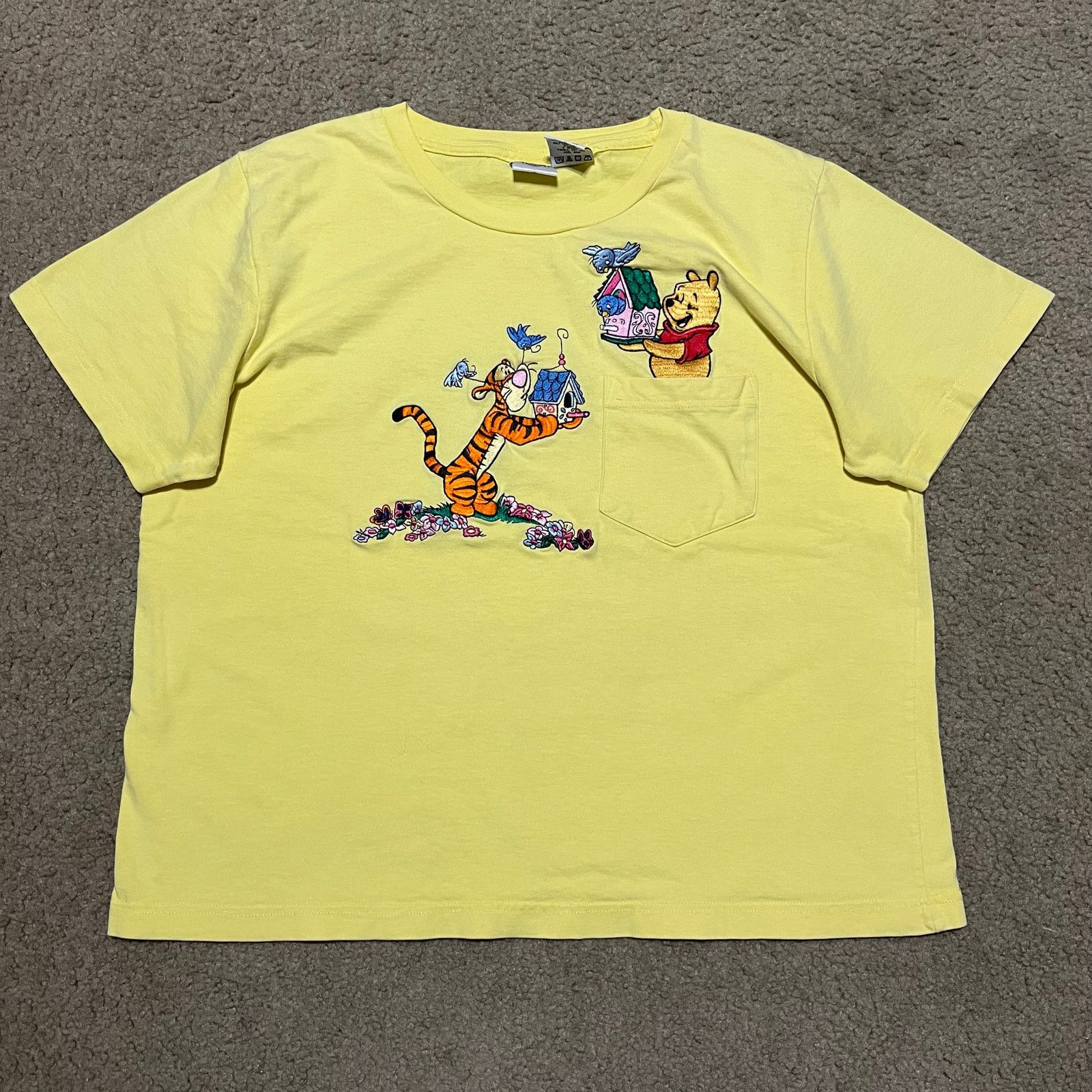 Disney Vintage Disney Winnie the Pooh Tigger Birdhouse Yellow Tee Size XL / US 12-14 / IT 48-50 - 1 Thumbnail