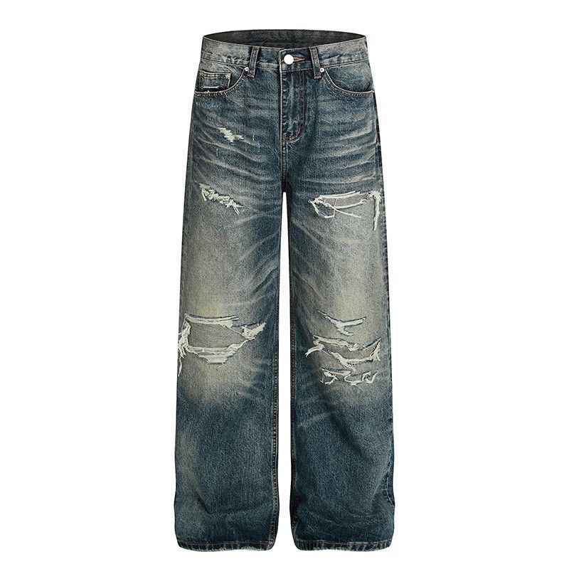 Vintage Retro washed distressed ripped jeans for men Size US 32 / EU 48 - 1 Thumbnail