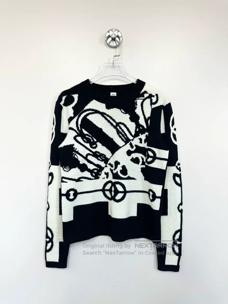 Hermes Hermes Black and White Horsewhip Dancing Cashmere Sweater Size XS / US 0-2 / IT 36-38 - 1 Thumbnail