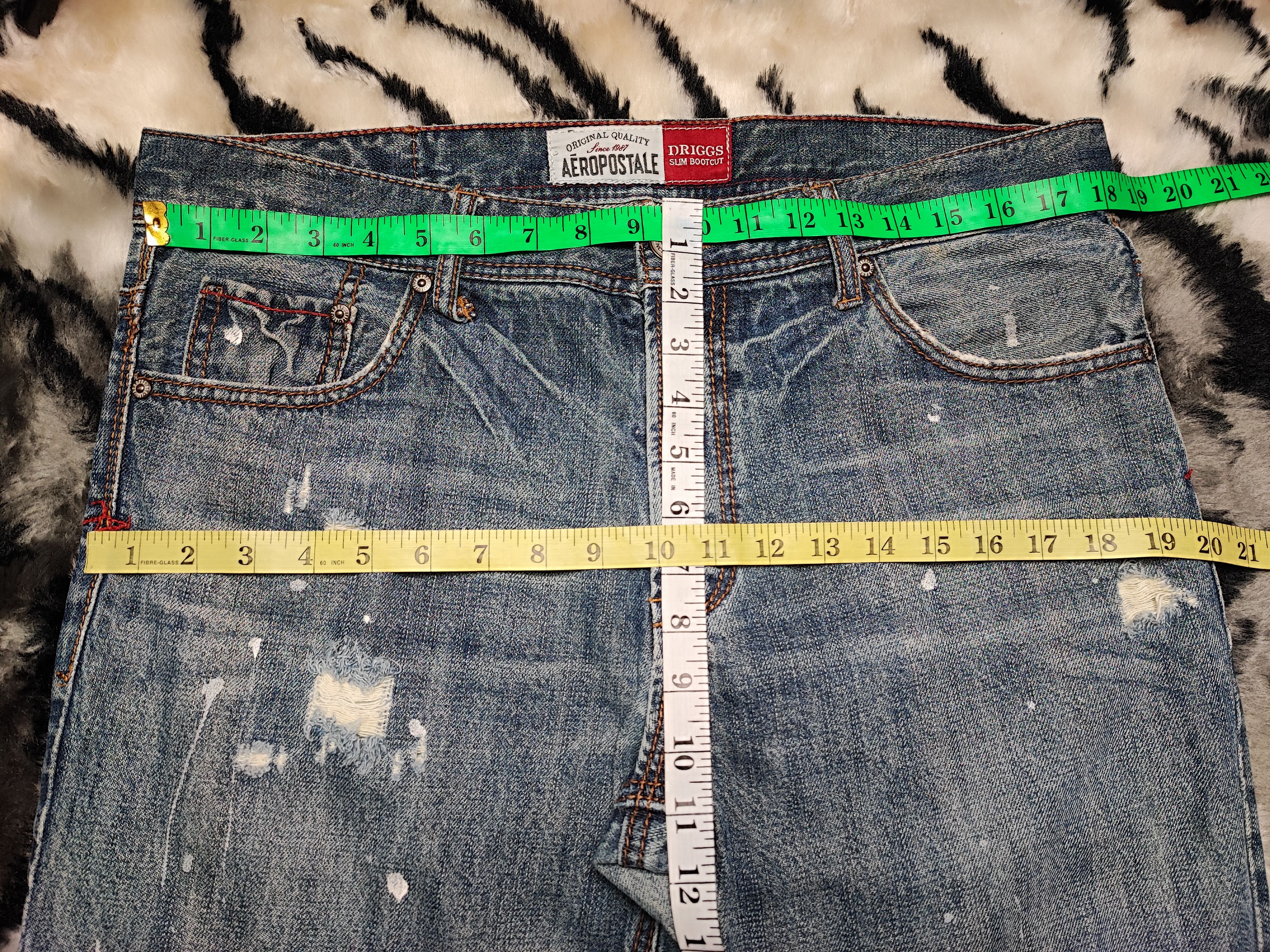 Aeropostale × Vintage Crazy Vintage Y2K/2000s Baggy Grunge Distressed Flared Jeans Size US 36 / EU 52 - 5 Thumbnail