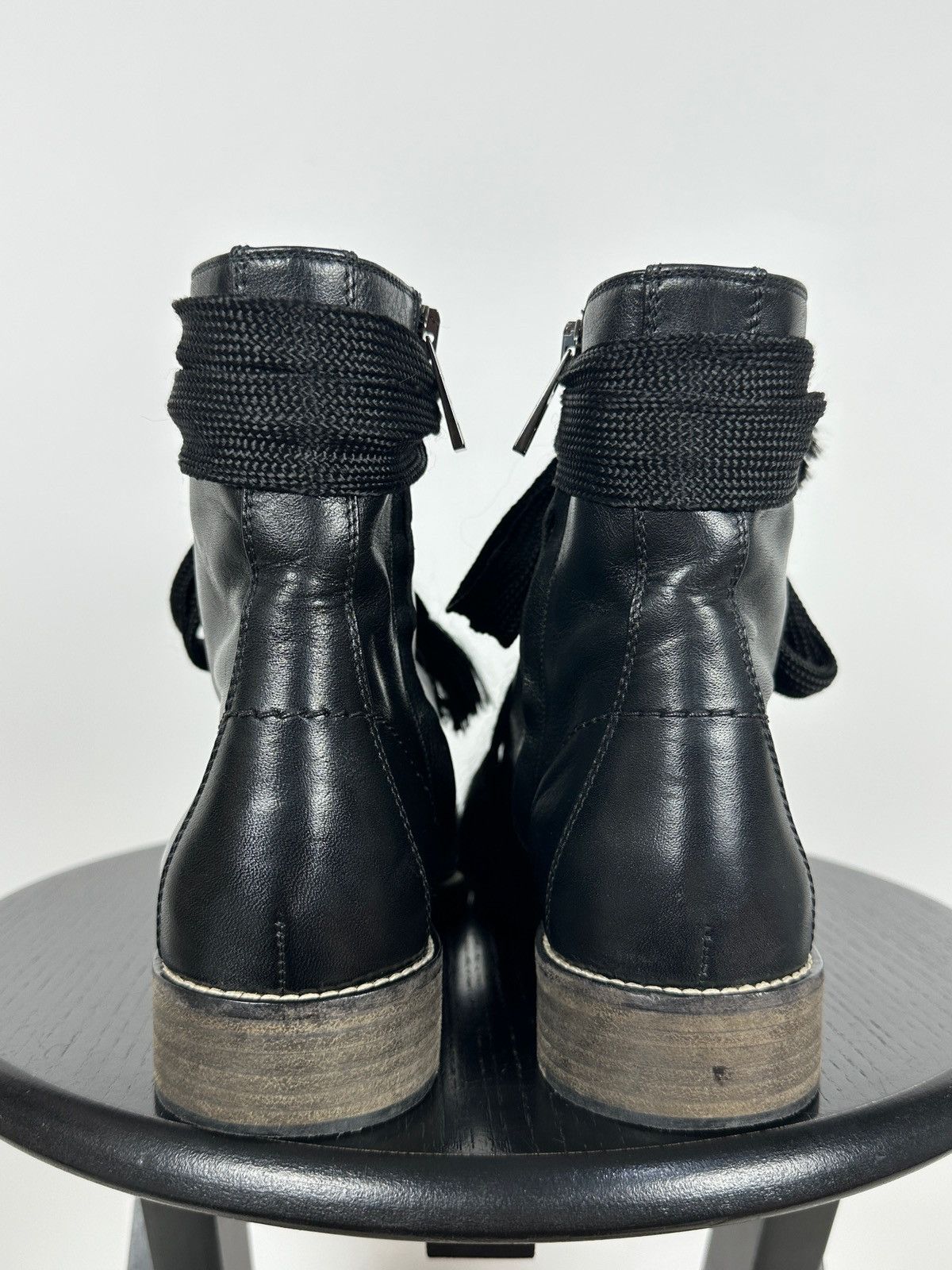 Chloe Chloe Harper Black Leather Combat Lace Up Ankle Boots Size US 6 / IT 36 - 9 Thumbnail