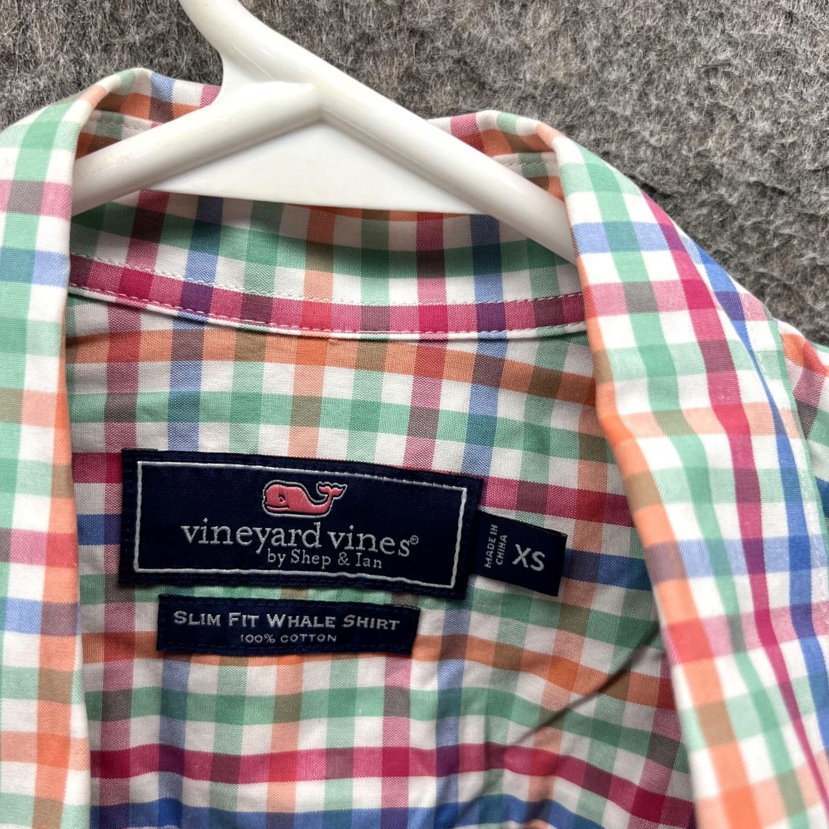 Vineyard Vines Vineyard Vines Shirt Mens XS Multicolor Gingham Slim Fit Whale Cotton Button-Down Shirt Size US XS / EU 42 / 0 - 7 Thumbnail