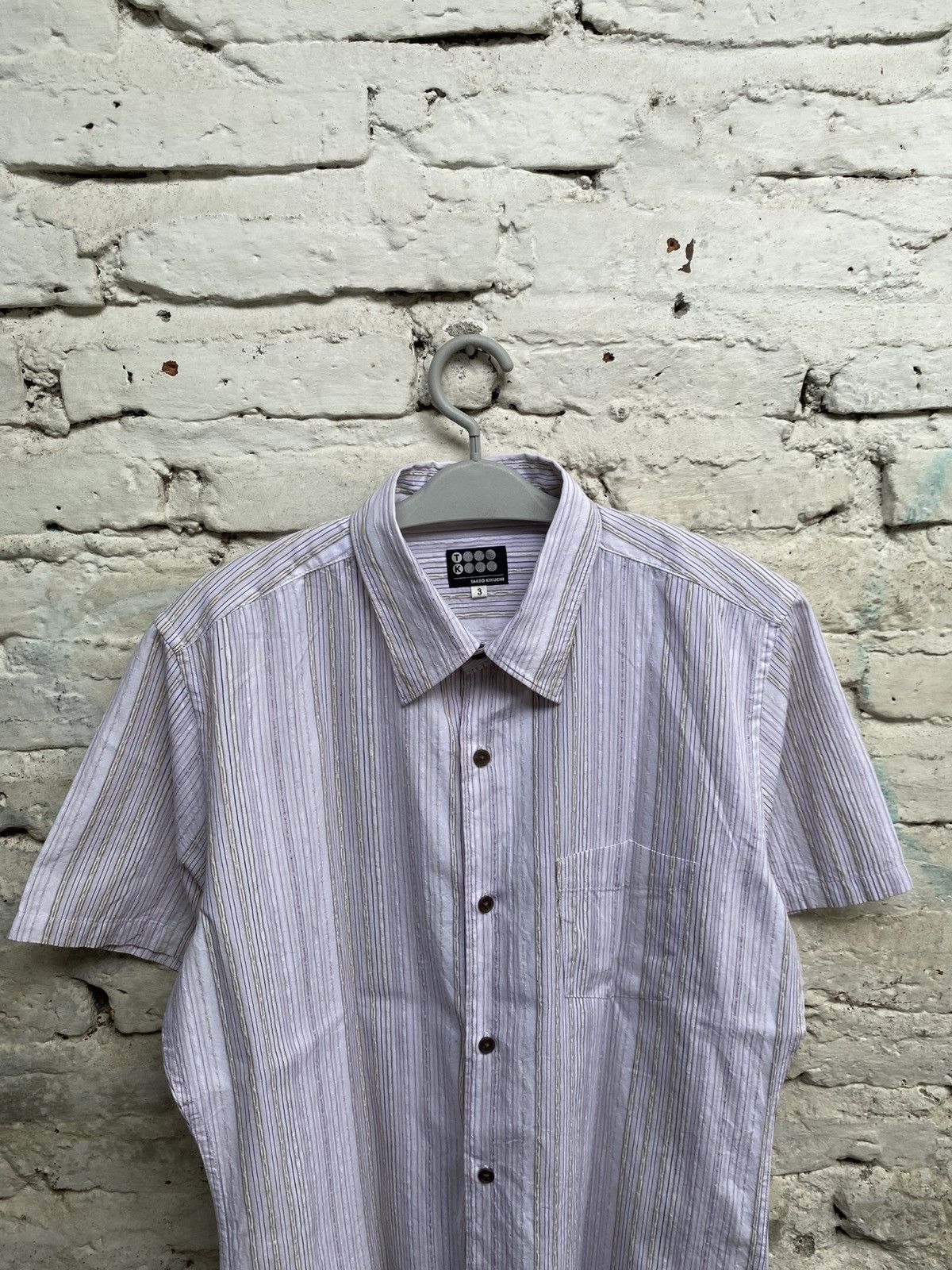 Takeo Kikuchi TAKEO KIKUCHI STRIPED TEXTURED BUTTON UP SHIRT Size US M / EU 48-50 / 2 - 2 Thumbnail
