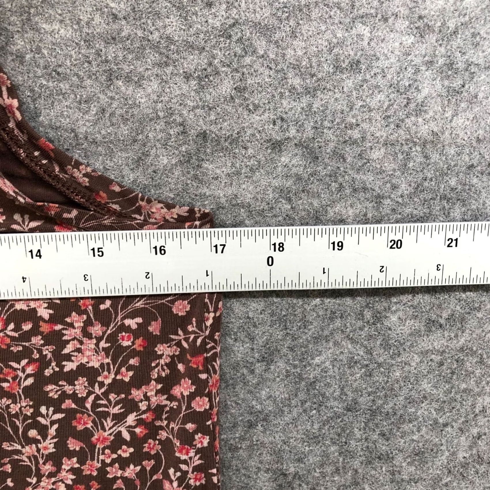 American Eagle Outfitters American Eagle Tank Top Womens S Brown Floral Round Neck Jersey Size S / US 4 / IT 40 - 6 Thumbnail