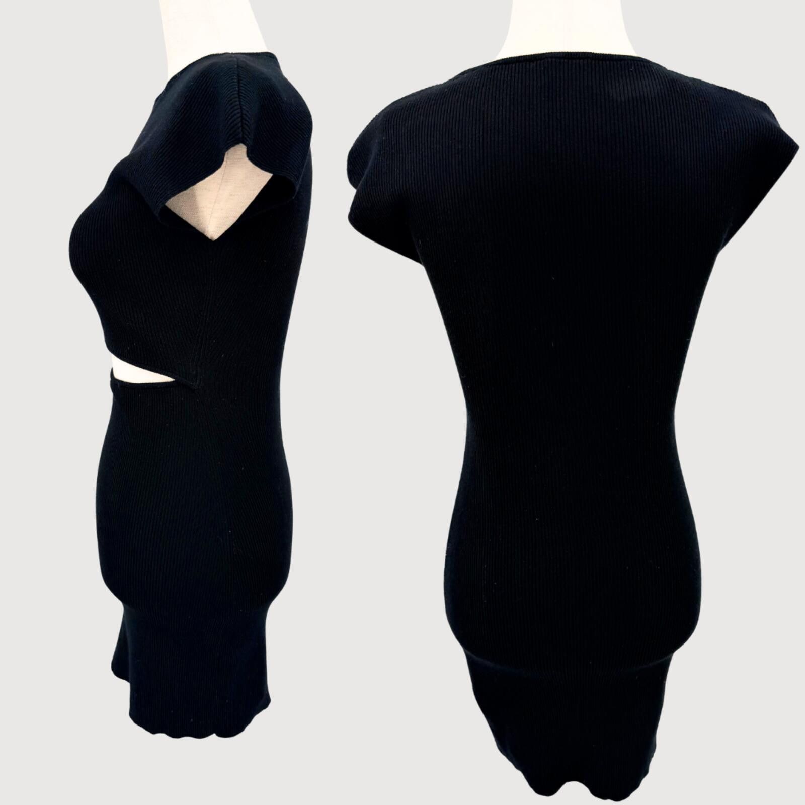 Other Aritzia Wilfred Ribbed Cutout Mini Dress Black S Size S / US 4 / IT 40 - 3 Thumbnail