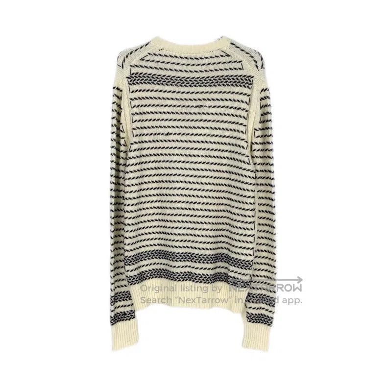 Dior Dior Beige twill striped letter logo sweater Size US L / EU 52-54 / 3 - 2 Thumbnail