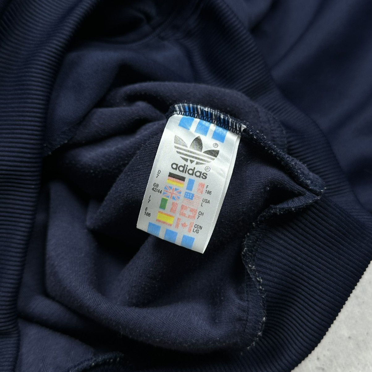 Adidas × Vintage Vintage 80s Adidas France Track Jacket Navy Blue Size US L / EU 52-54 / 3 - 7 Thumbnail