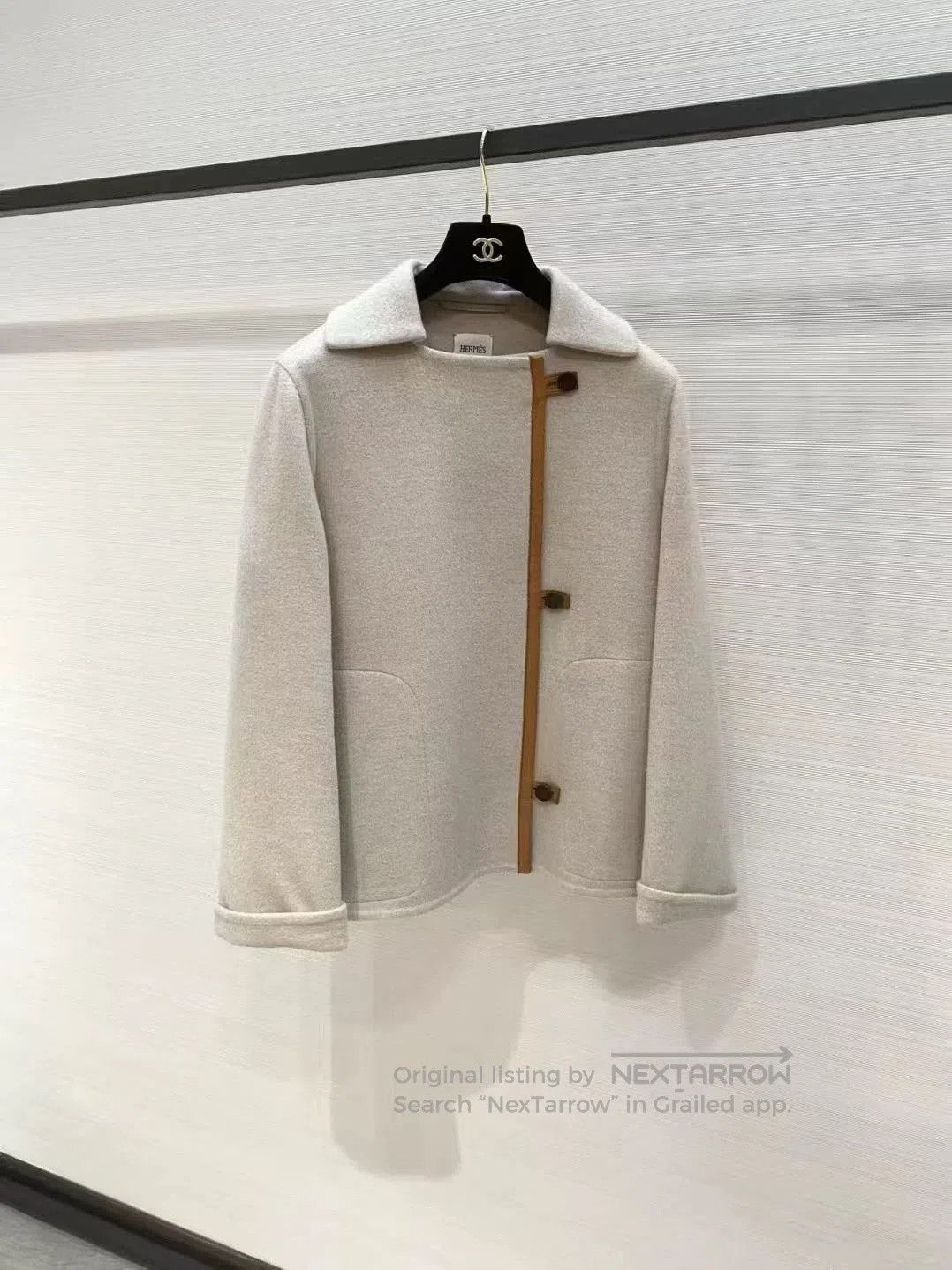 HERMES　Double Face Coat Hermes Brown Double-faced Chester Coat 100% Cashmere Men's Size 50