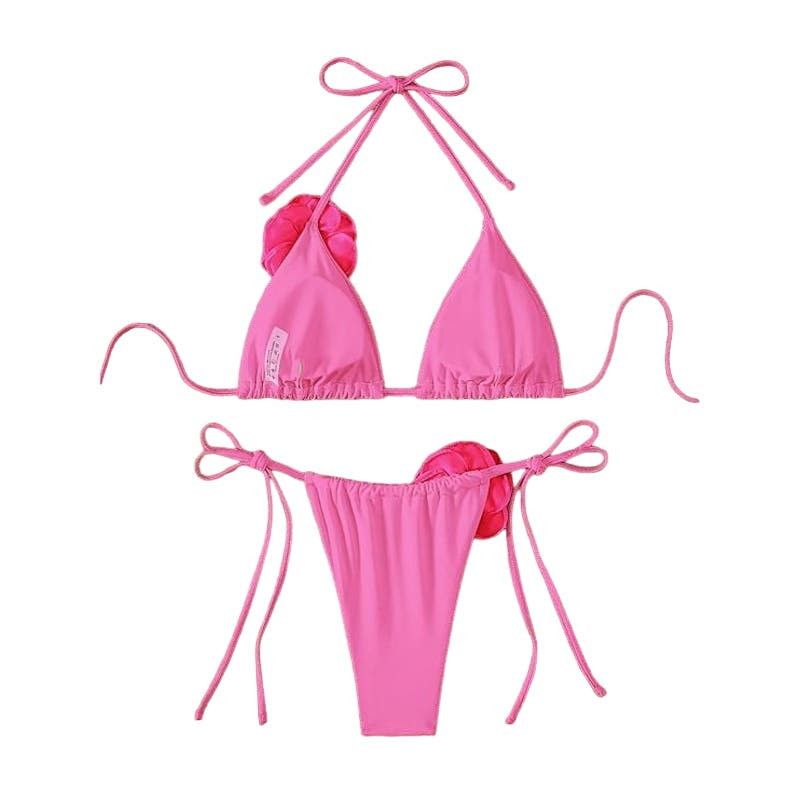 Unlisted 2 Piece Bikini Set Halter Triangle Bra And Tie Side Thongs