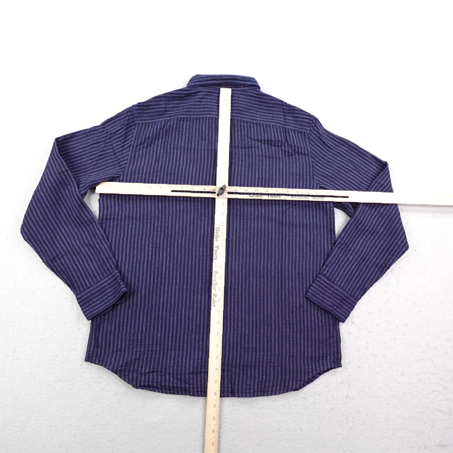 Banana Republic Banana Republic Shirt Men M Indigo Blue Striped Button-Up Long Sleeve — New with Tags, Casual/Workwear Size US M / EU 48-50 / 2 - 6 Thumbnail