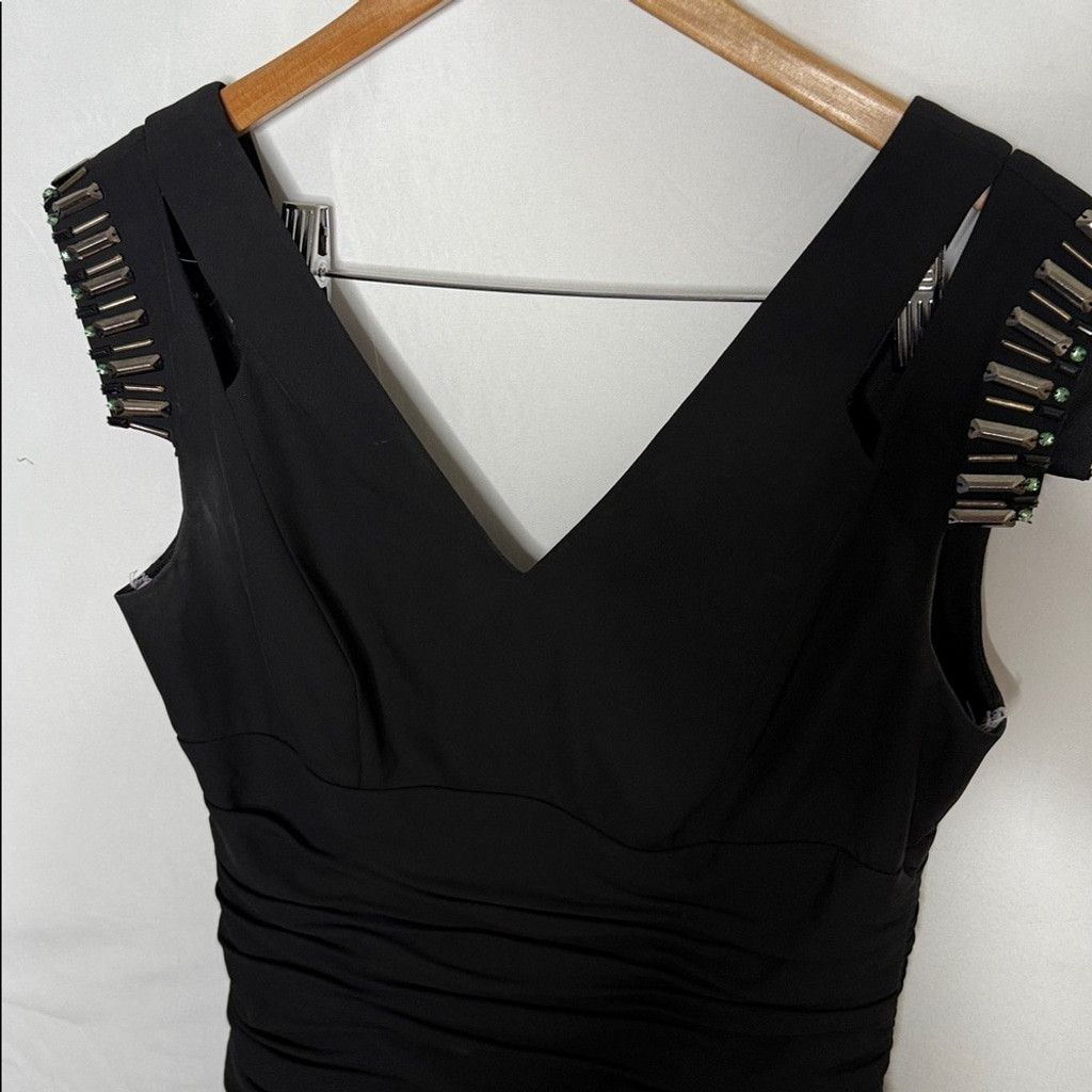 The Unbranded Brand JS Collections petite Marianne black ruched studded dress 8 Size M / US 6-8 / IT 42-44 - 3 Thumbnail
