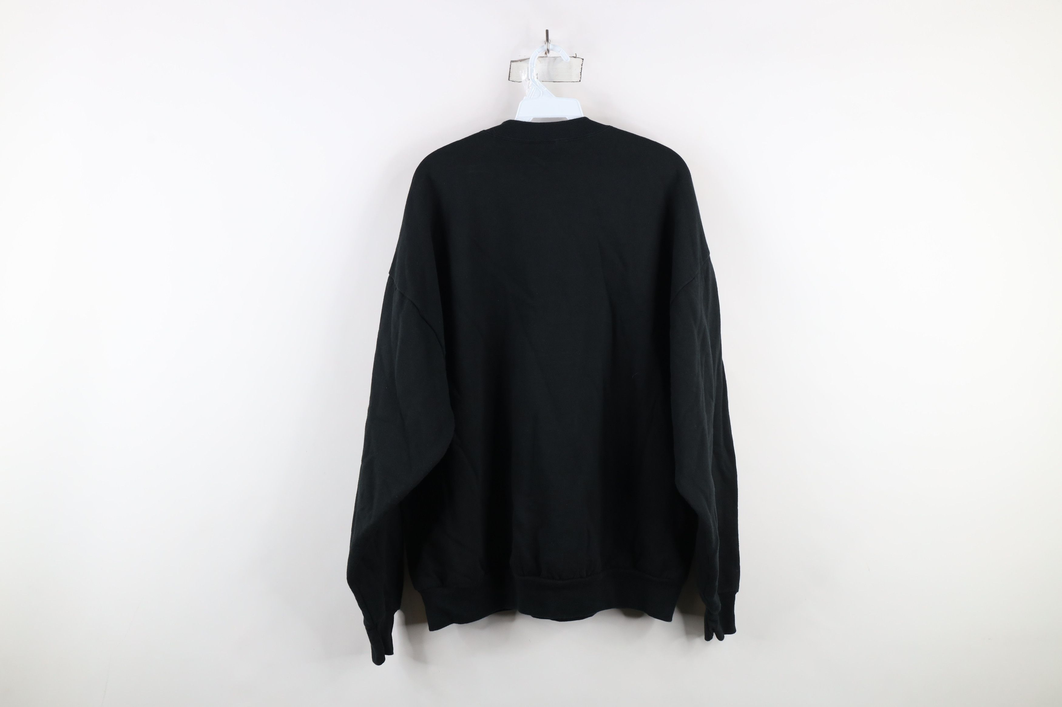 Vintage Vintage 90s Streetwear Blank Heavy Crewneck Sweatshirt Black Size US XXL / EU 58 / 5 - 5 Thumbnail
