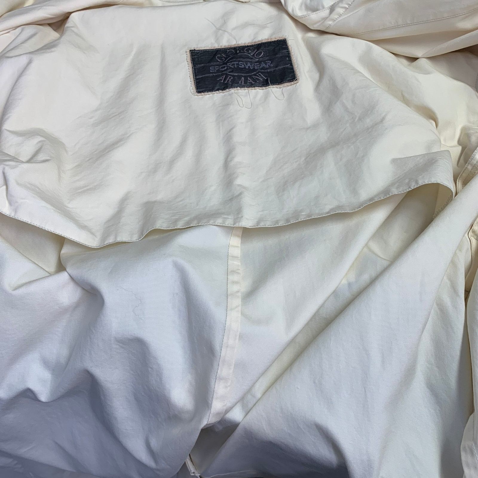 Giorgio Armani Vintage Size L Cream Cotton Oversized Belted Trenchcoat Size US L / EU 52-54 / 3 - 9 Thumbnail