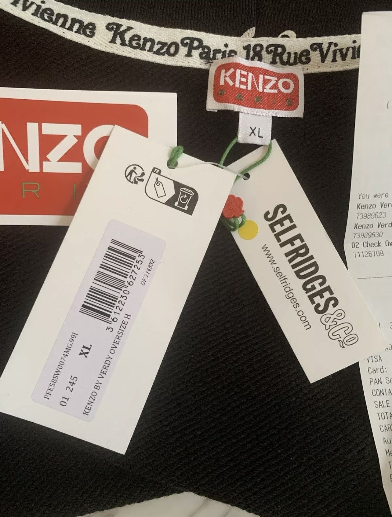 Kenzo KENZO X VERDY 'KENZO BY VERDY' OVERSIZED HOODED XL BLACK Size US XL / EU 56 / 4 - 6 Thumbnail