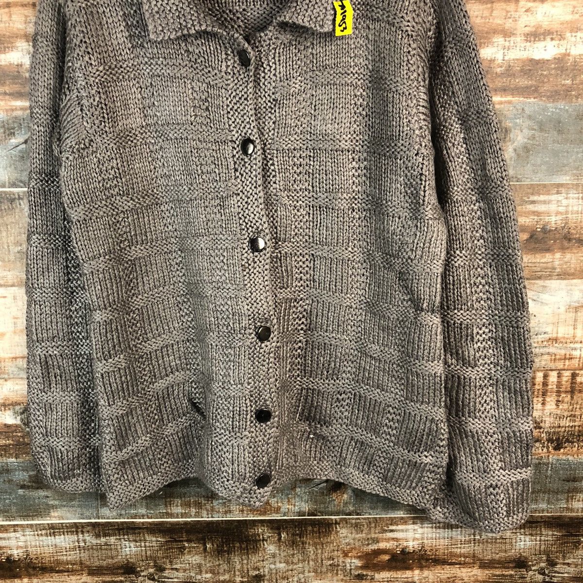 Vintage Japan vintage checkered Grey Cardigan Knitwear #A1953 Size US M / EU 48-50 / 2 - 6 Thumbnail
