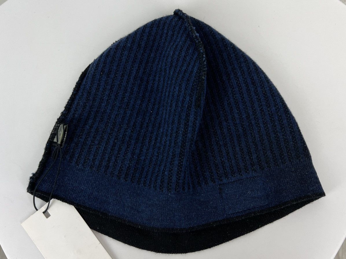 Dior DIOR Hat Wool 100% Leather Patch Logo Striped Black/Blue Men Size ONE SIZE - 10 Thumbnail