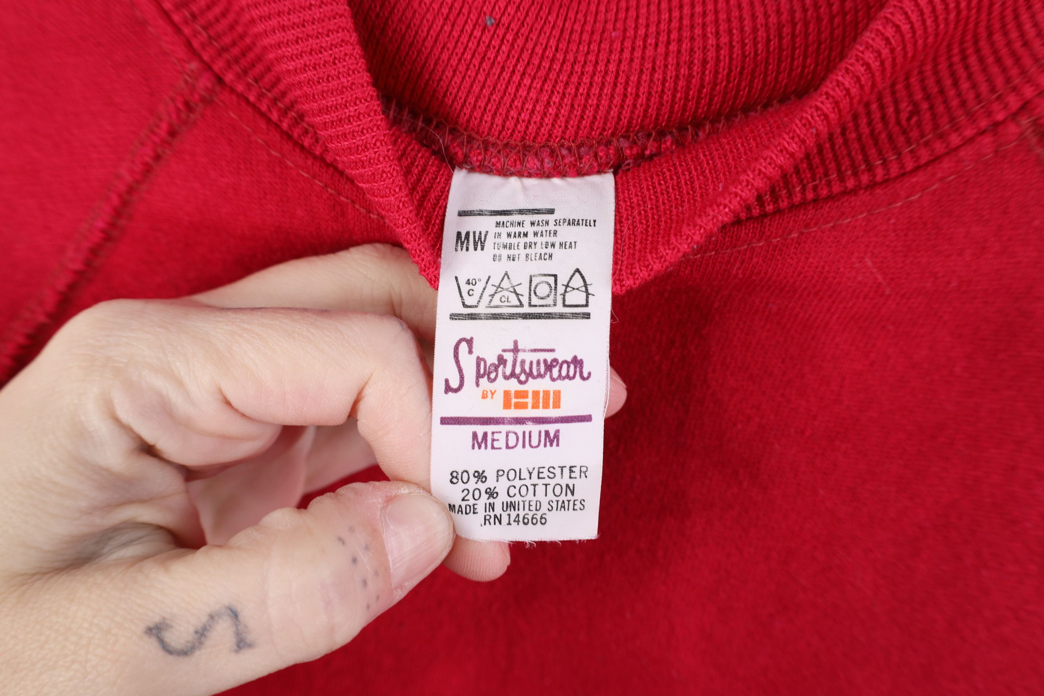 Vintage Vintage 70s Streetwear Raglan Sweatshirt Reddish Pink USA Size M / US 6-8 / IT 42-44 - 5 Thumbnail