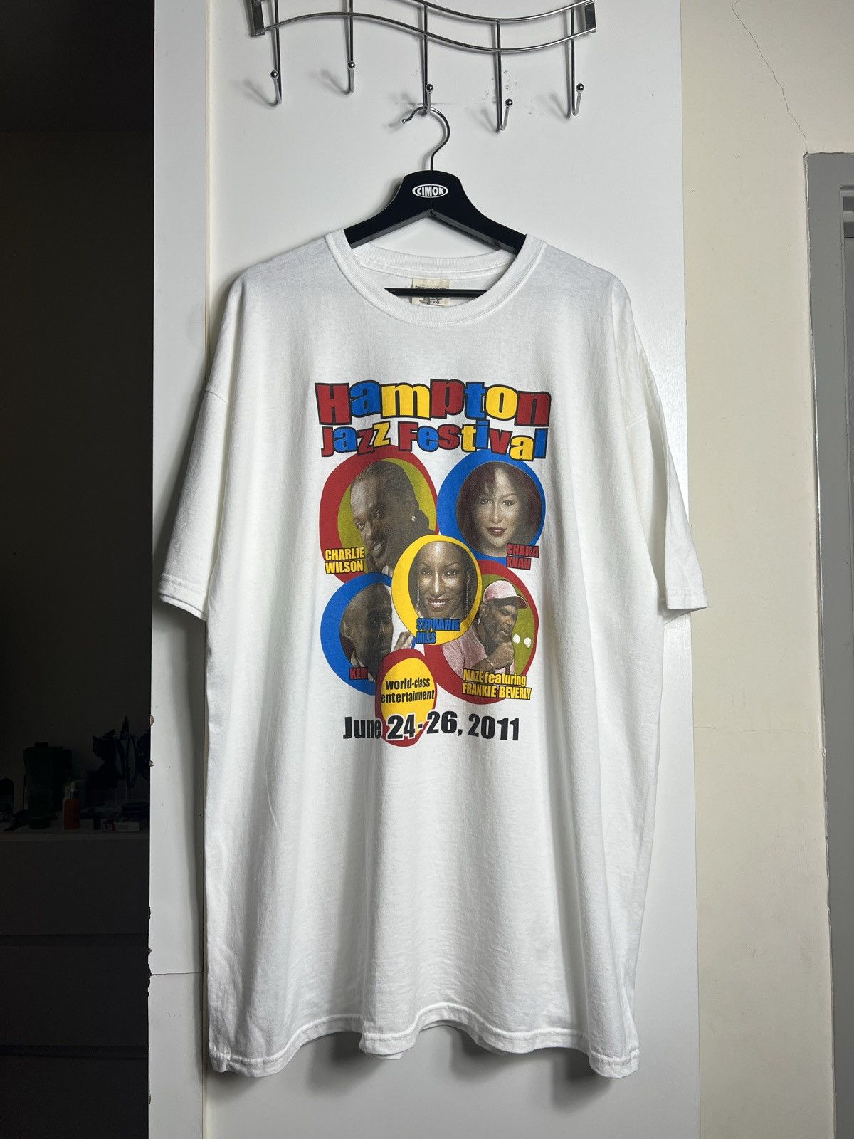 image of Band Tees x Vintage Y2K Vintage Hampton Jazz Festival Tshirt in White, Men's (Size 2XL)