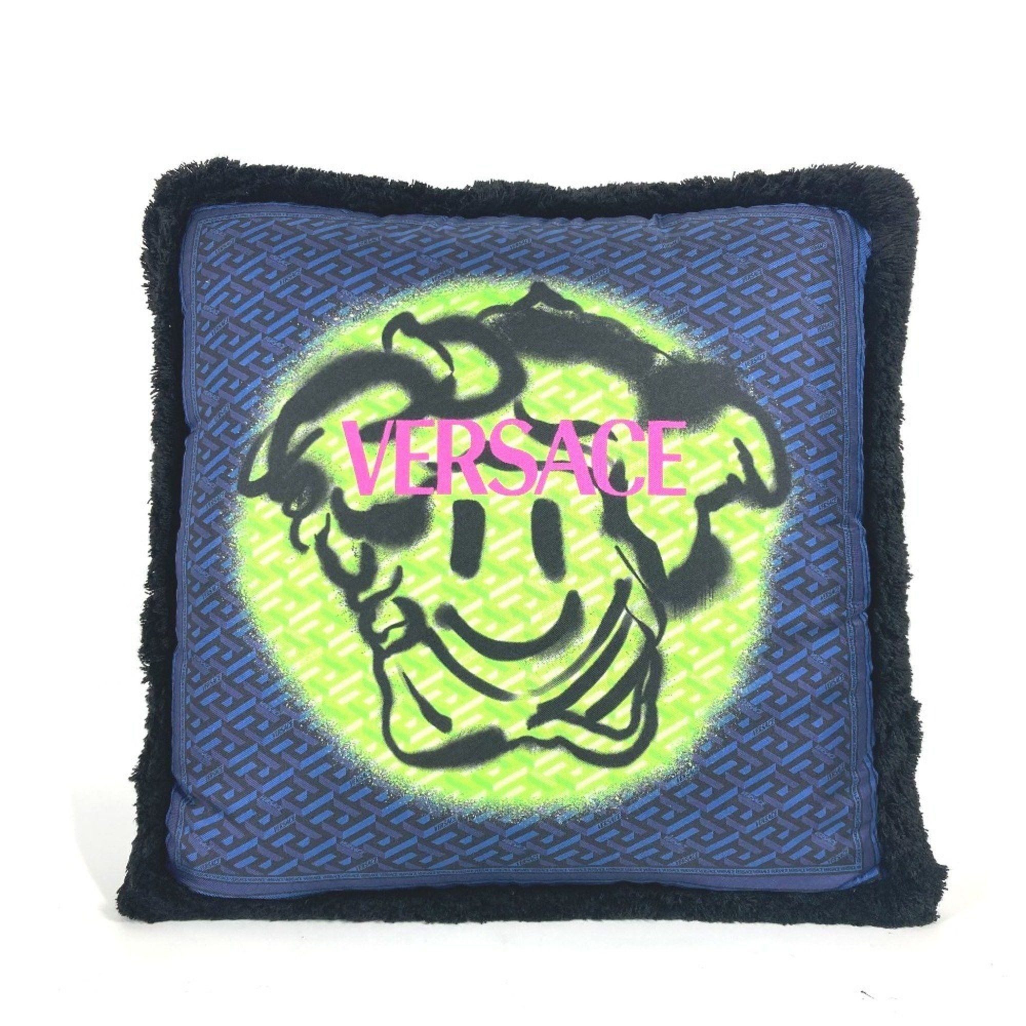 Versace VERSACE Medusa Pillow, Silk, Cushion, Men's, Women's, Blue Size ONE SIZE - 1 Thumbnail
