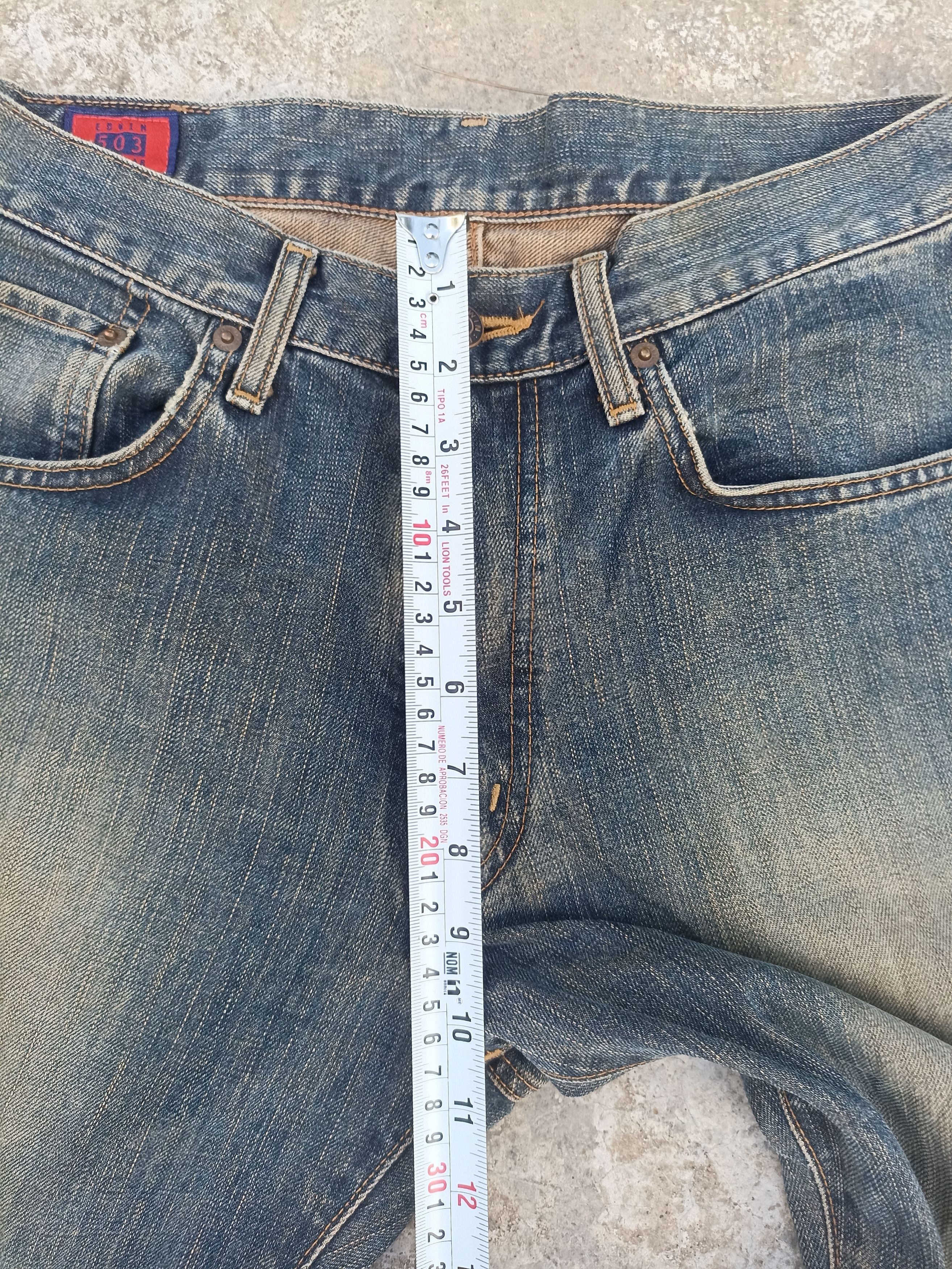 Beauty Beast Vintage Edwin jeans Edwin 503ZZ denim washed blue faded Size US 33 - 12 Thumbnail