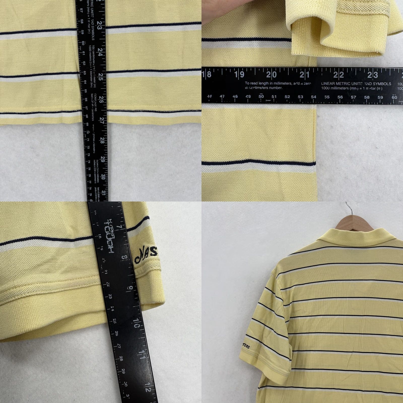 Vintage Masters Polo Shirt Mens L Yellow Pima Cotton Stripe Golf Short Sleeve Cap Collared Vintage: No Size US L / EU 52-54 / 3 - 8 Thumbnail