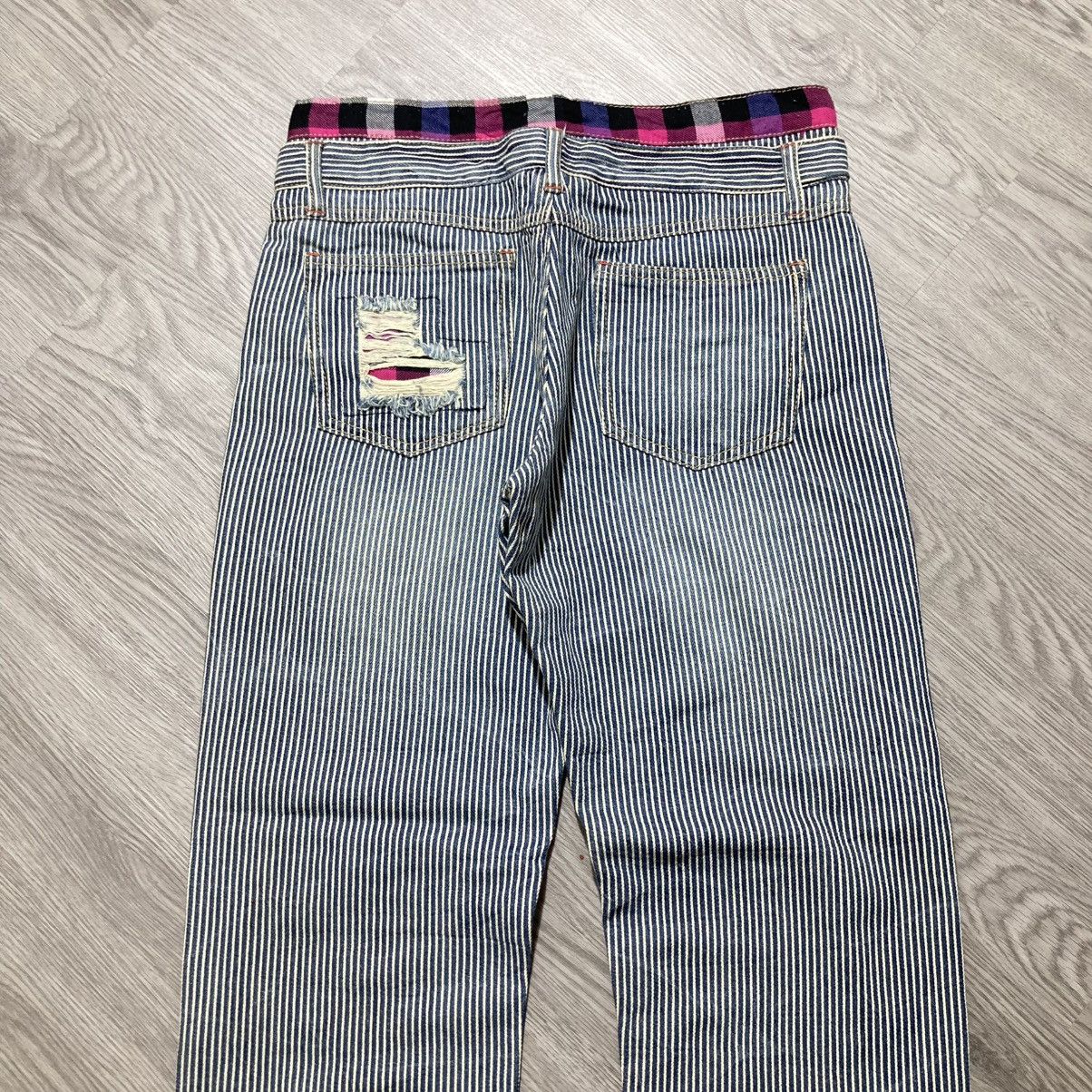 Japanese Brand 2000s Japanese Brand Double Waist Ripped Striped Pants Size US 29 - 12 Thumbnail